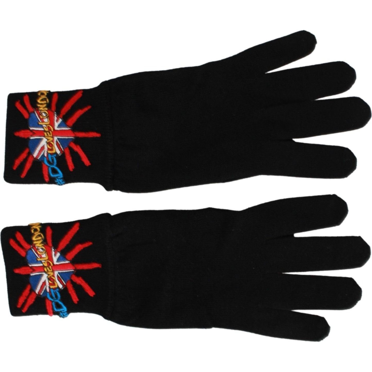 Dolce & Gabbana Elegant Black Virgin Wool Unisex Gloves Dolce & Gabbana Black