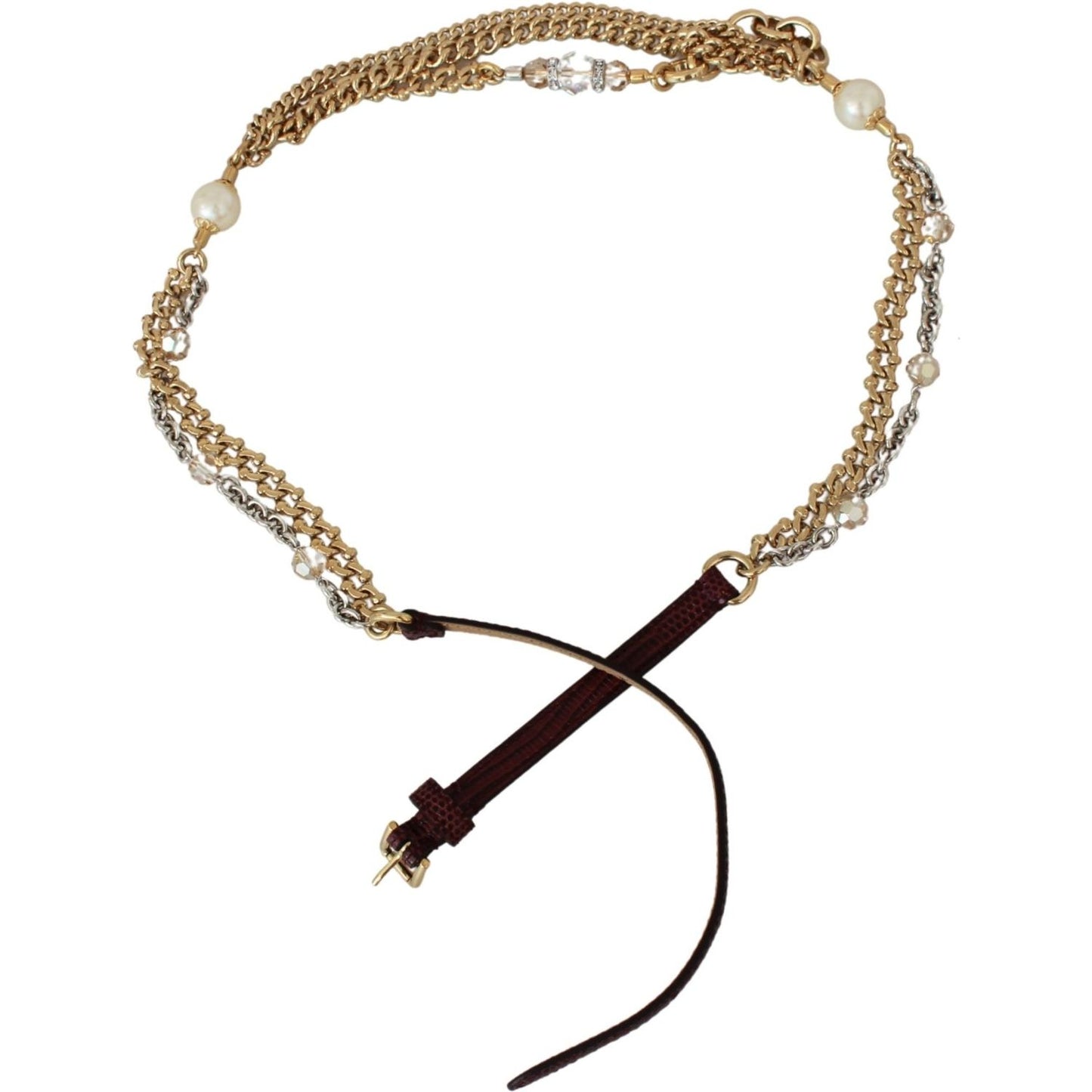 Dolce & Gabbana Crystal Studded Waist Belt in Purple Belt Dolce & Gabbana Rosy Brown