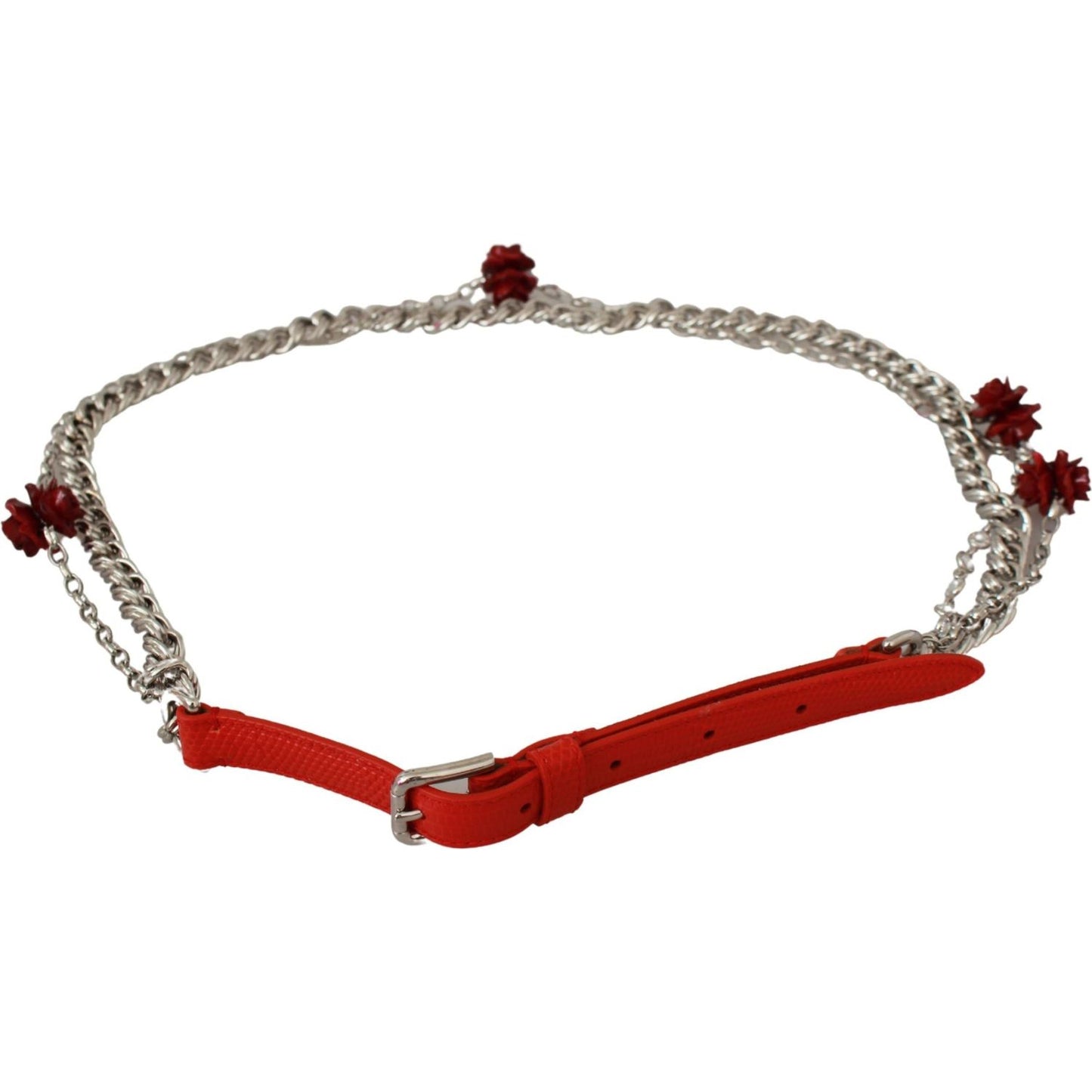 Dolce & Gabbana Elegant Floral Rose Waist Belt in Vibrant Red Belt Dolce & Gabbana Sienna