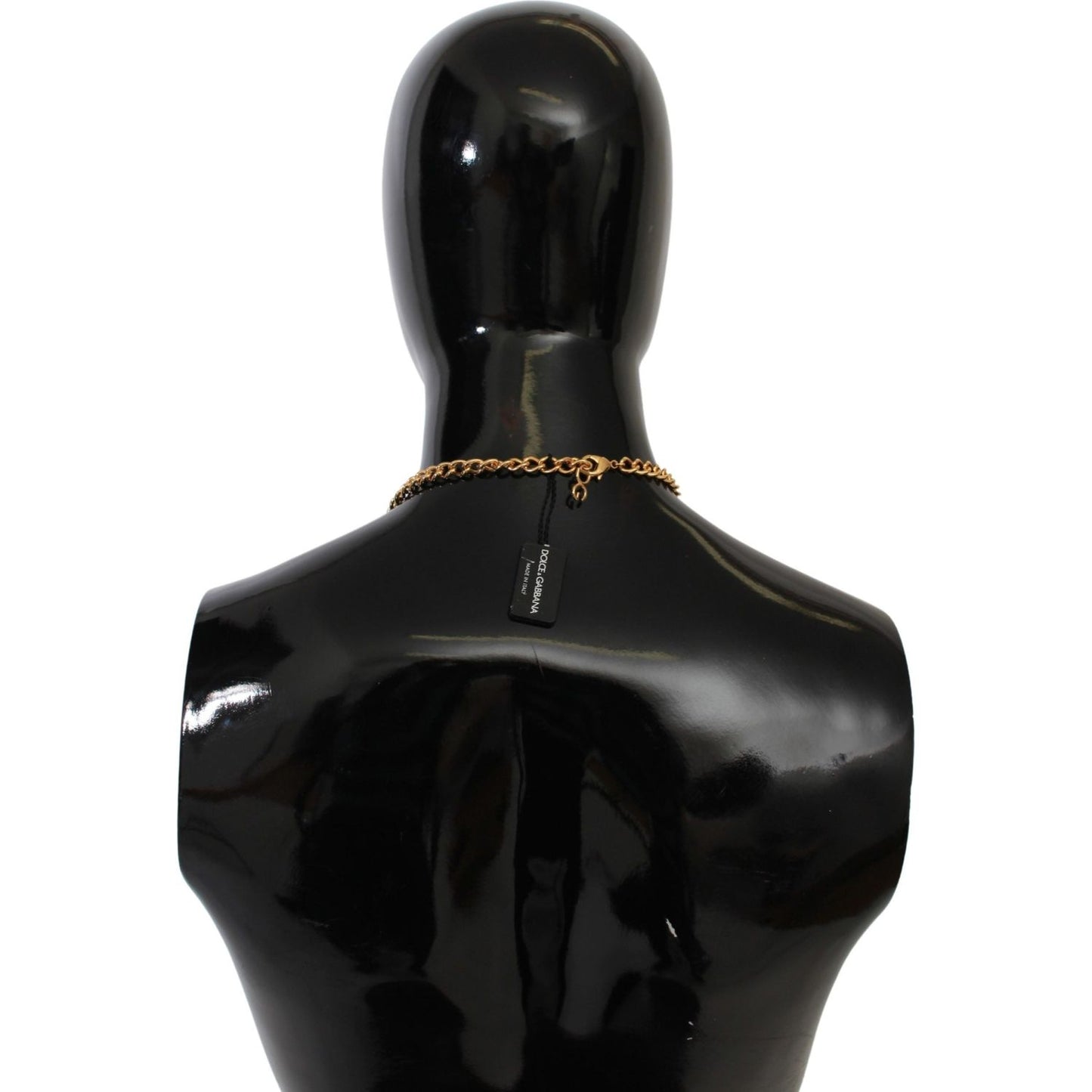 Dolce & Gabbana Elegant Floral Sicily Charm Necklace Necklace Dolce & Gabbana Black