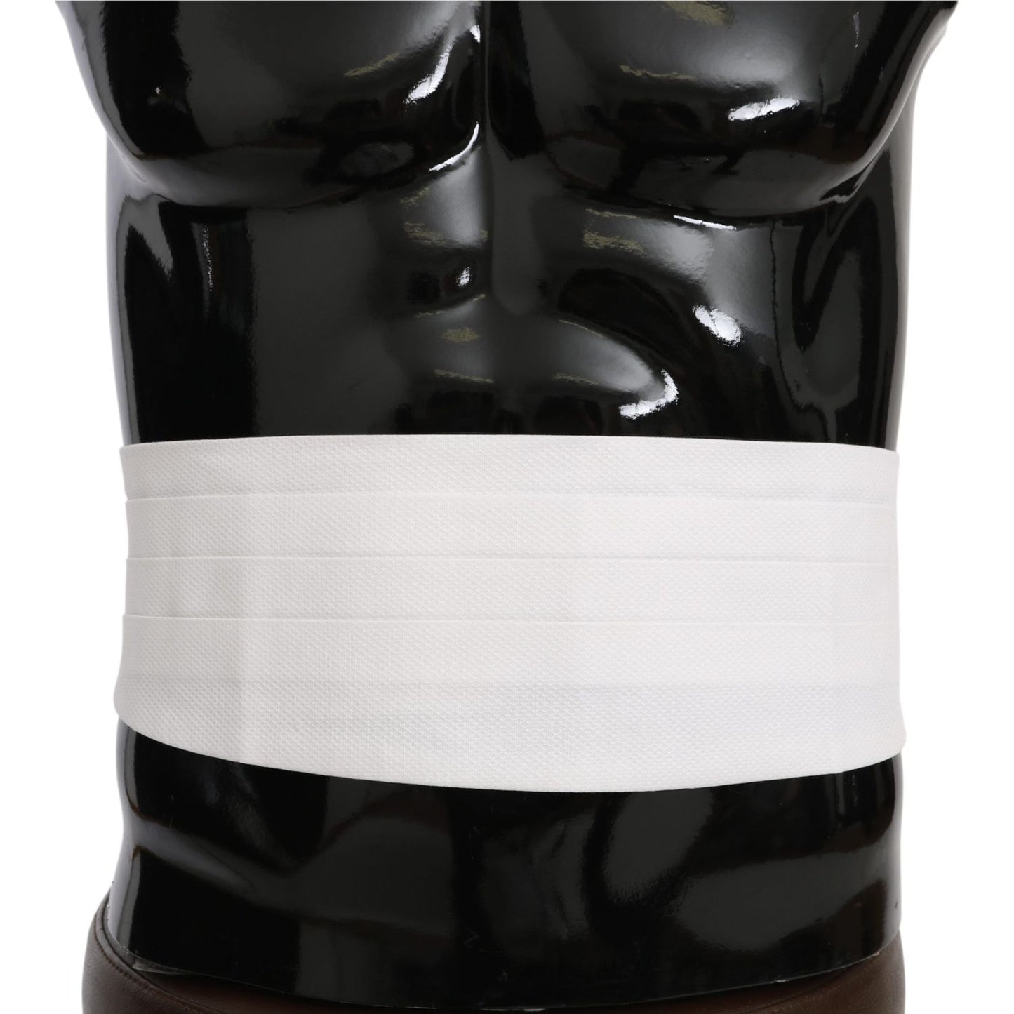Dolce & Gabbana Elegant Silk White Cummerbund Dolce & Gabbana Black