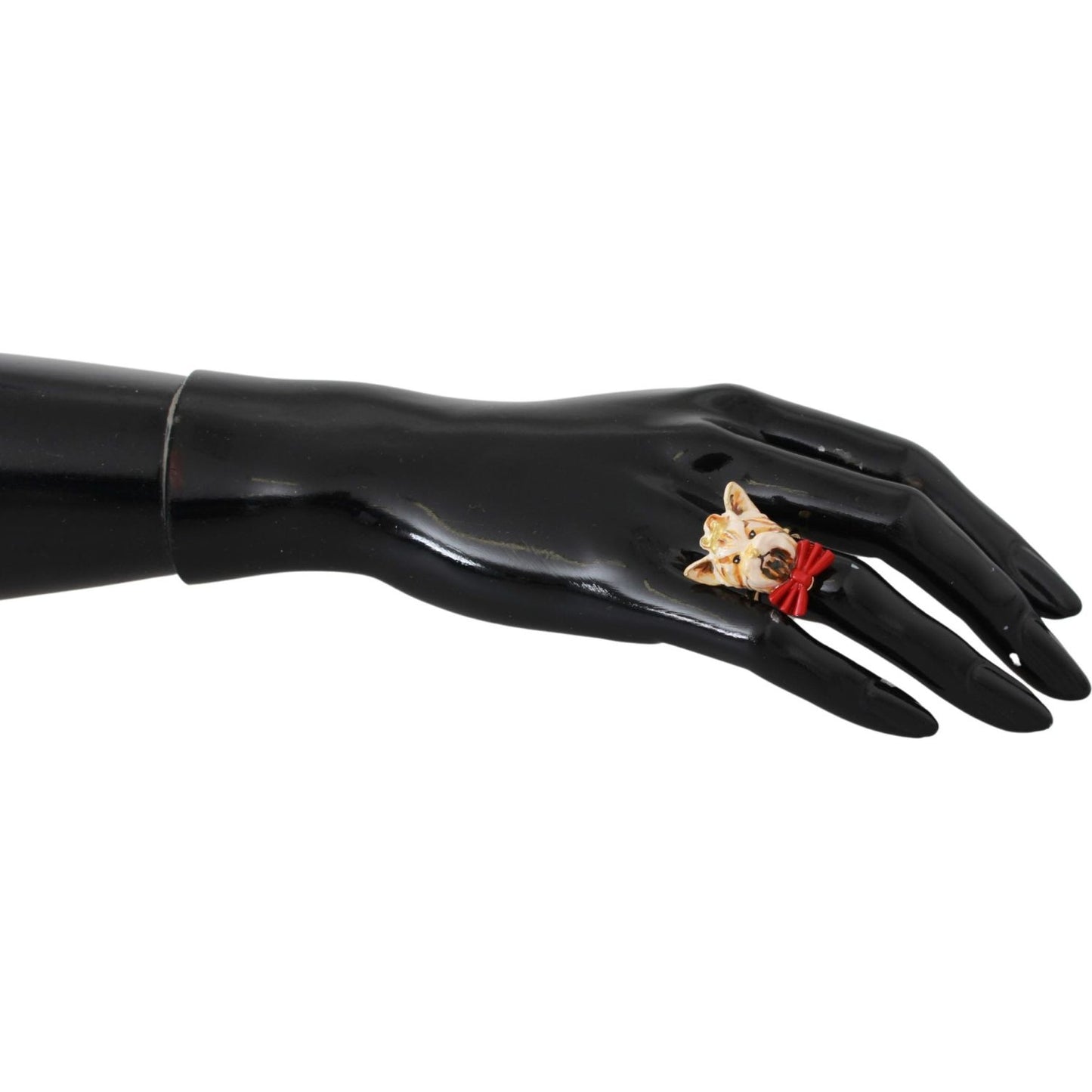 Dolce & Gabbana Chic Canine Gold-Tone Statement Ring Dolce & Gabbana Dark Slate Gray