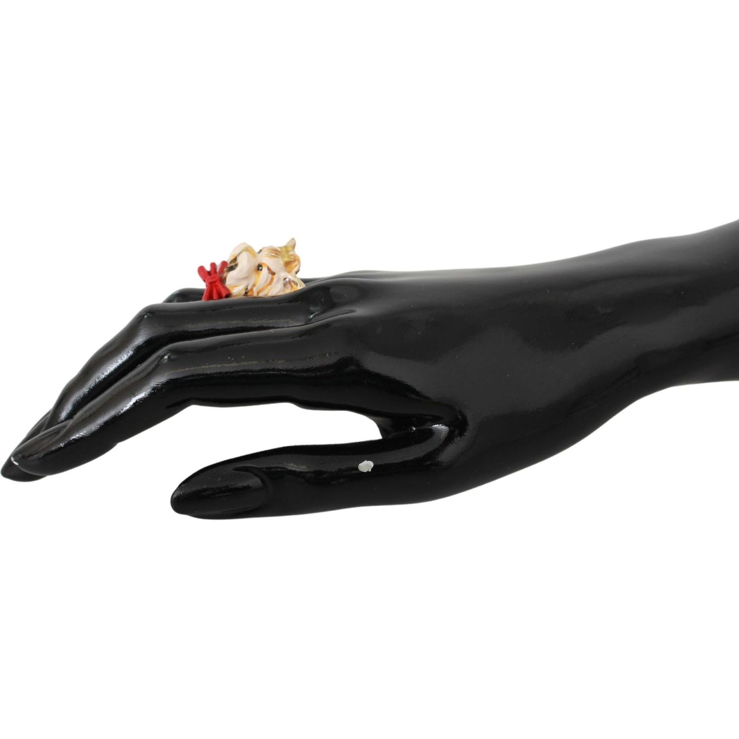 Dolce & Gabbana Chic Canine Gold-Tone Statement Ring Dolce & Gabbana Dark Slate Gray