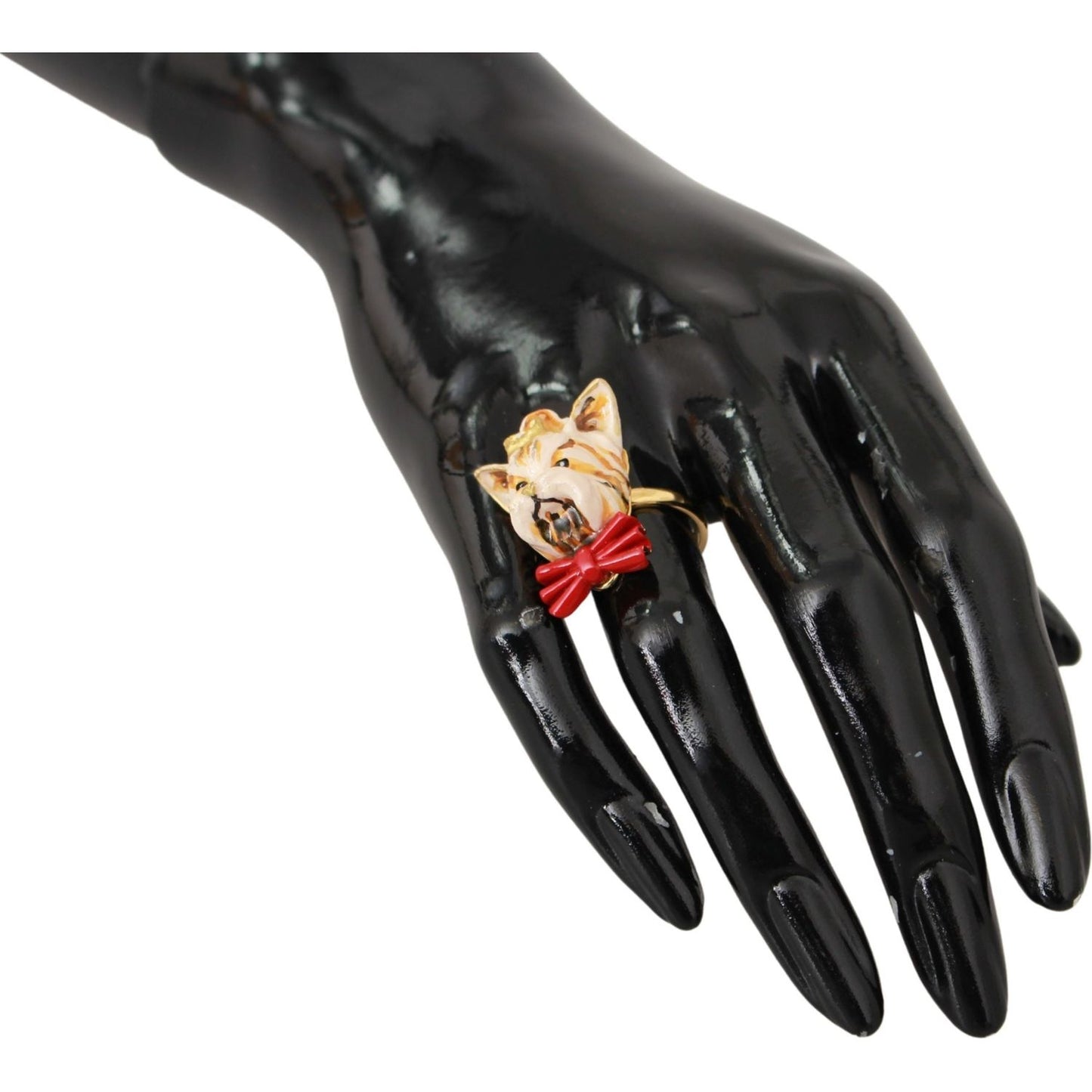 Dolce & Gabbana Chic Canine Gold-Tone Statement Ring Dolce & Gabbana Dark Slate Gray