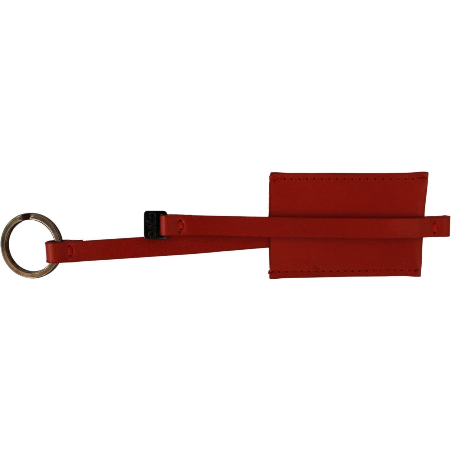 Costume National Elegant Leather and Metal Keychain - Red Keychain Costume National Dark Red