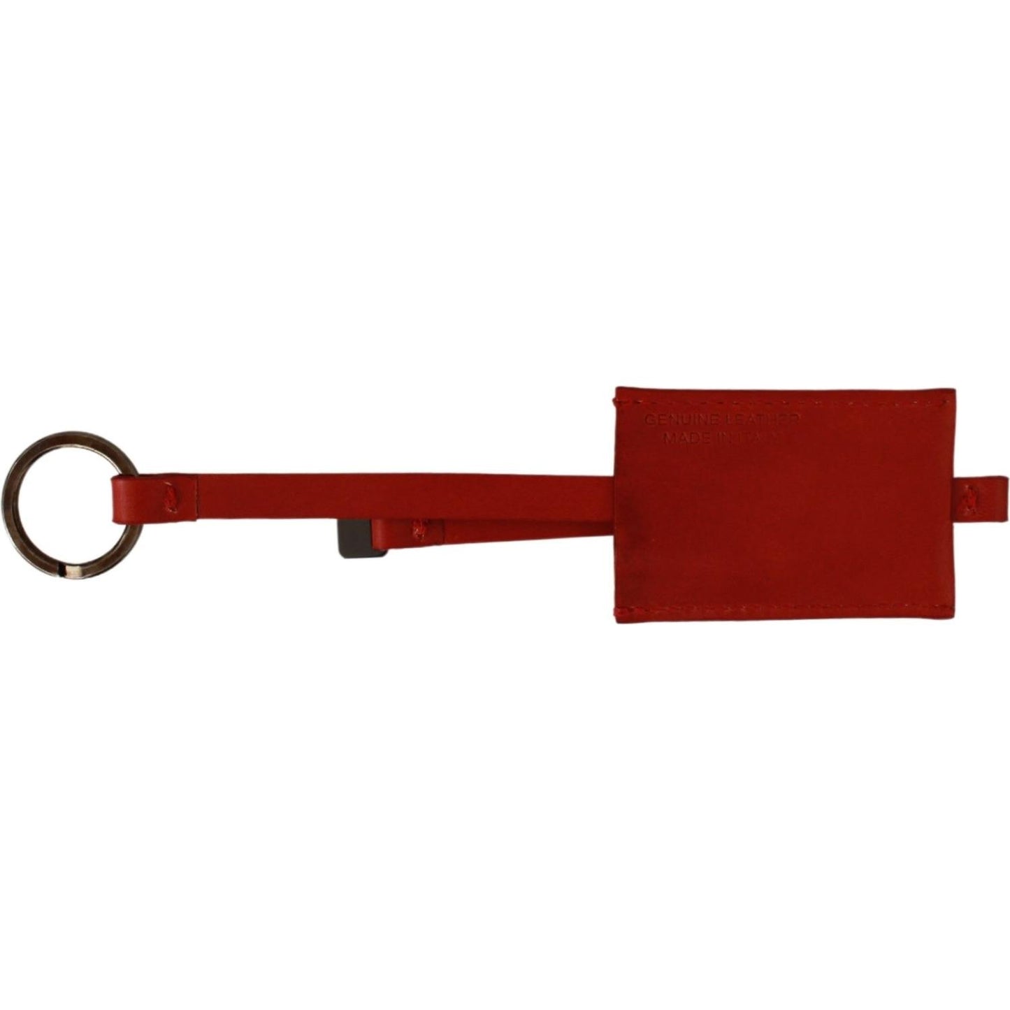 Costume National Elegant Leather and Metal Keychain - Red Keychain Costume National Dark Red