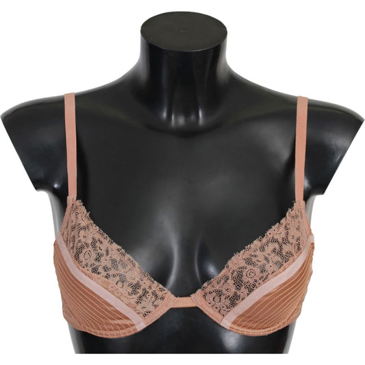Ermanno Scervino Nude Lace Push Up Silk Underwear