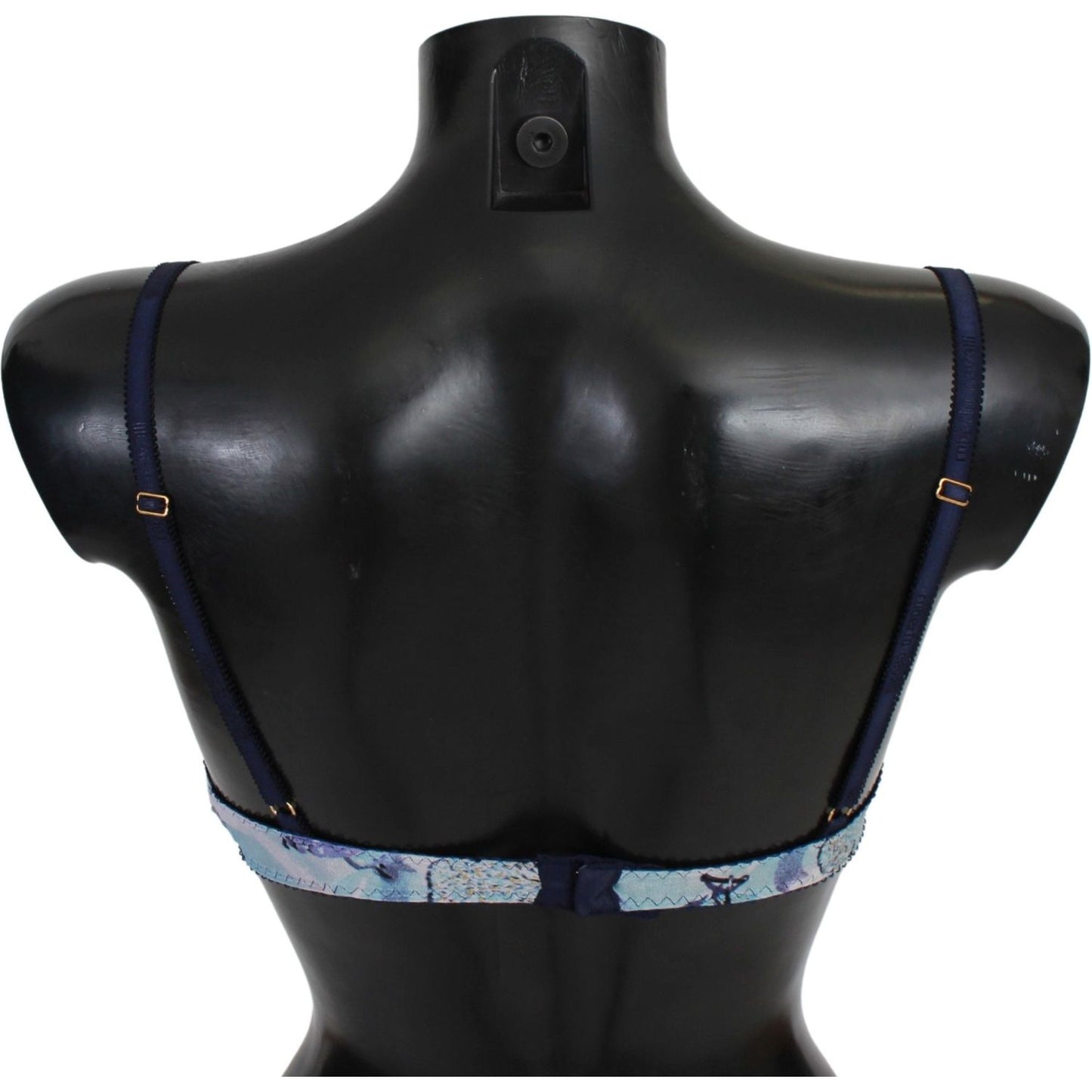 Roberto Cavalli Elegant Push-Up Bra in Blue Print Roberto Cavalli Dark Slate Gray
