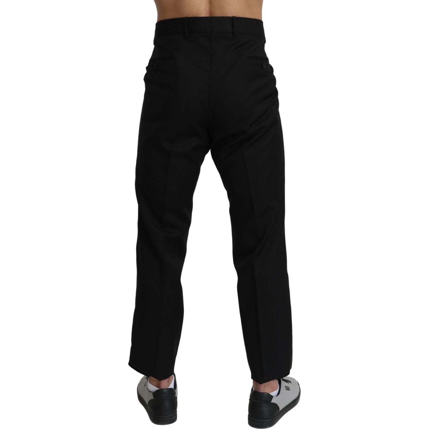 Dolce & Gabbana Elegant Slim Fit Formal Trousers Jeans & Pants Dolce & Gabbana Black