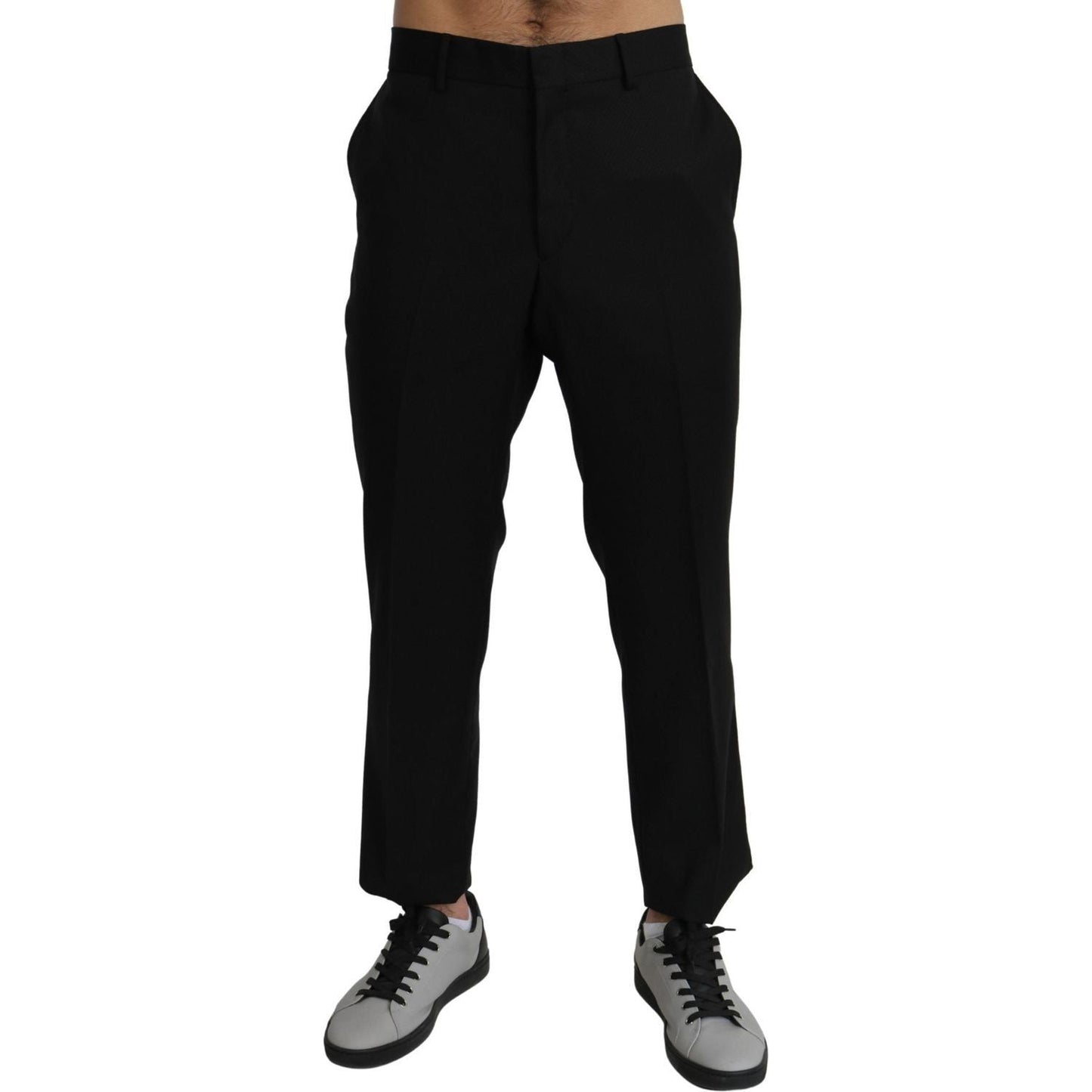 Dolce & Gabbana Elegant Slim Fit Formal Trousers Jeans & Pants Dolce & Gabbana Black
