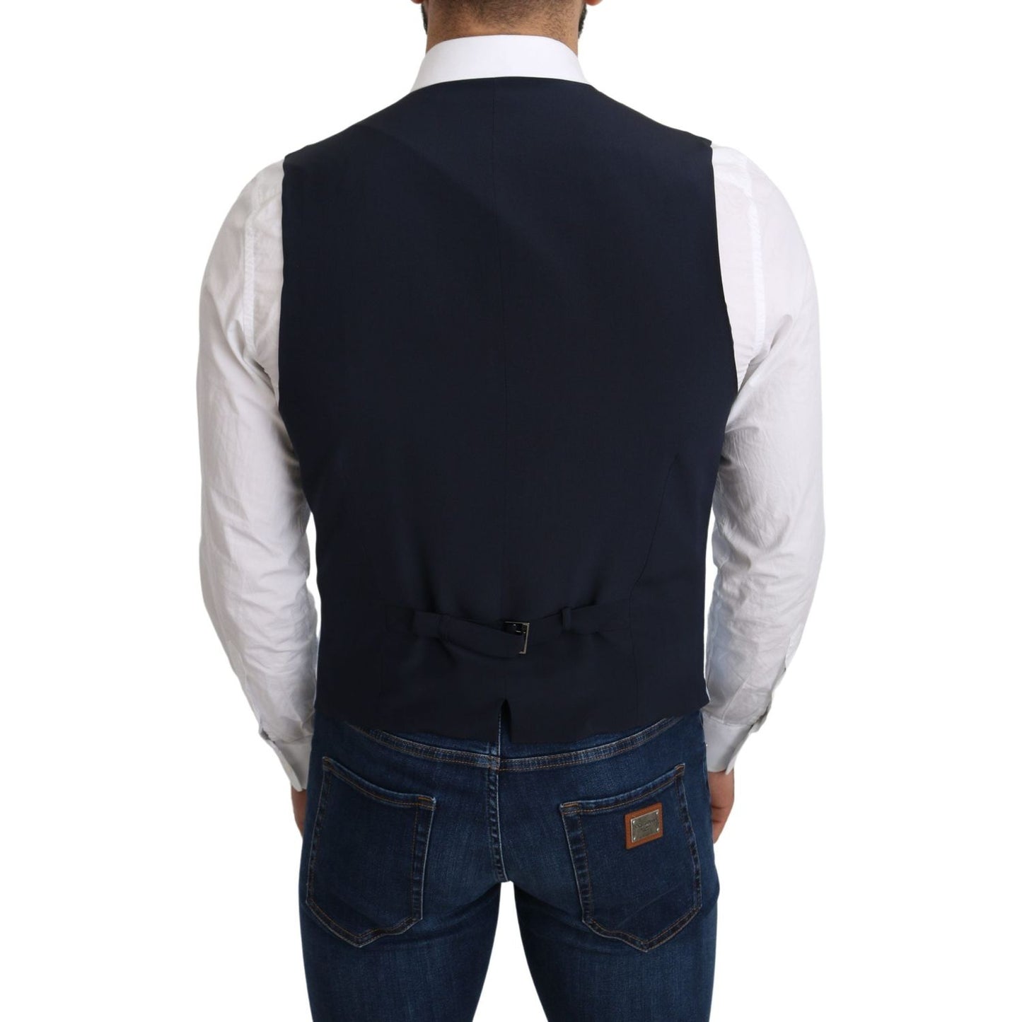 Dolce & Gabbana Elegant Azure Men's Formal Vest Dolce & Gabbana Light Gray