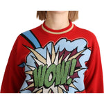Dolce & Gabbana Radiant Red Cartoon Motive Cashmere Sweater Dolce & Gabbana Saddle Brown