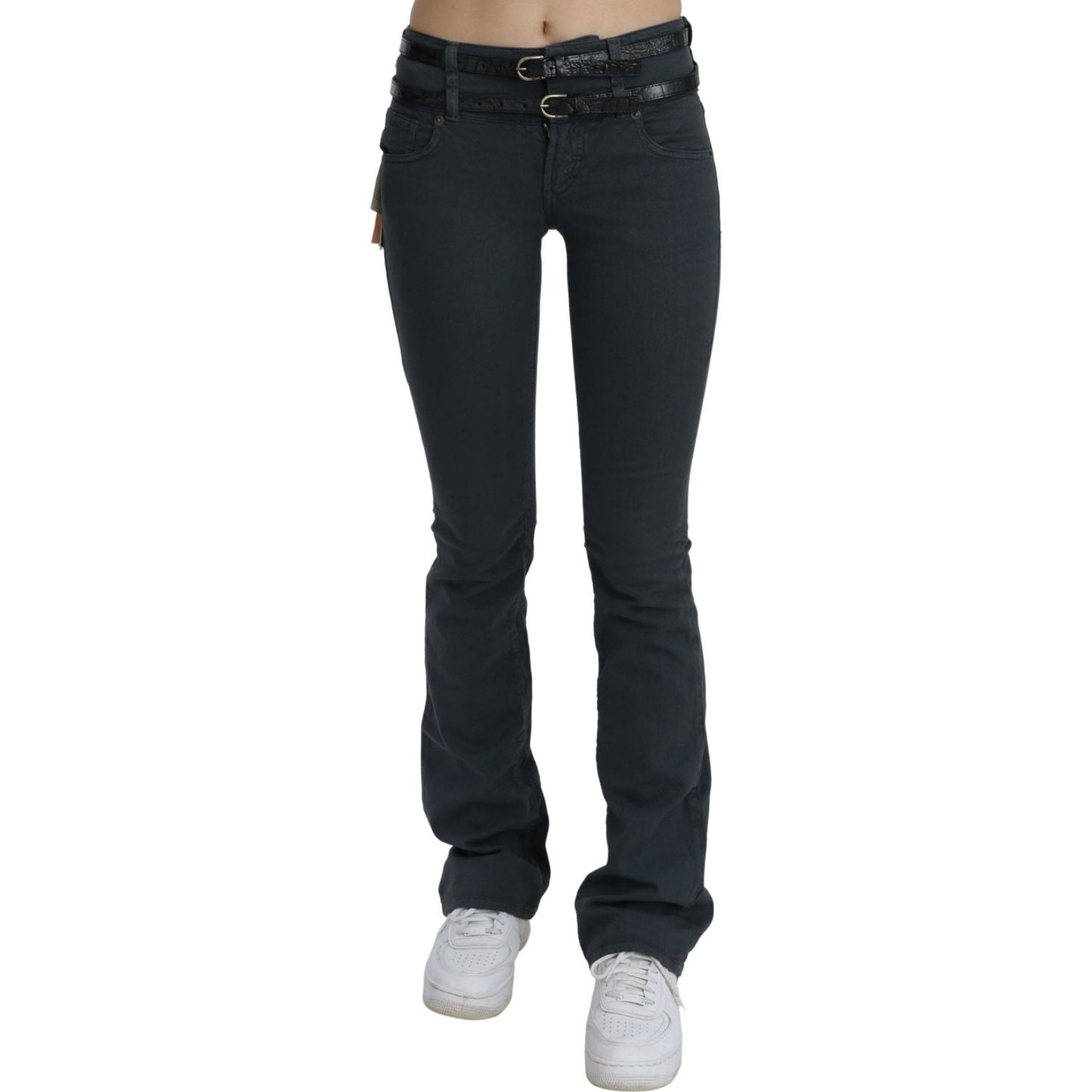 John Galliano Chic Mid Waist Slim Flared Denim John Galliano Dark Slate Gray