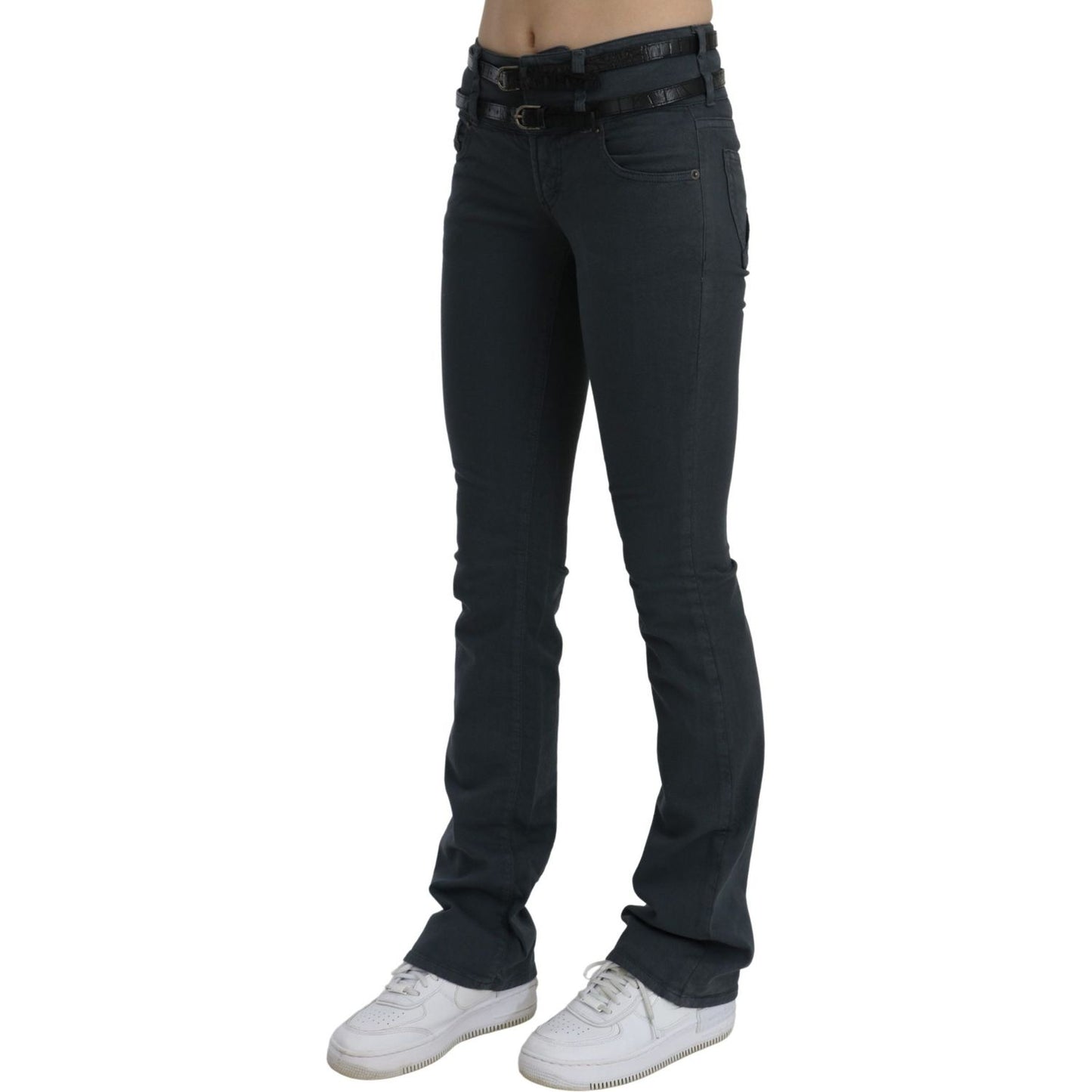 John Galliano Chic Mid Waist Slim Flared Denim John Galliano Dark Slate Gray
