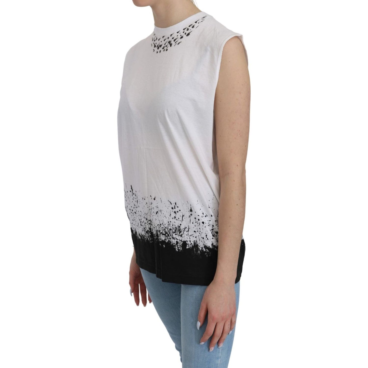 Dsquared² Chic Sleeveless Cotton Crew Neck Top Dsquared² Dark Gray