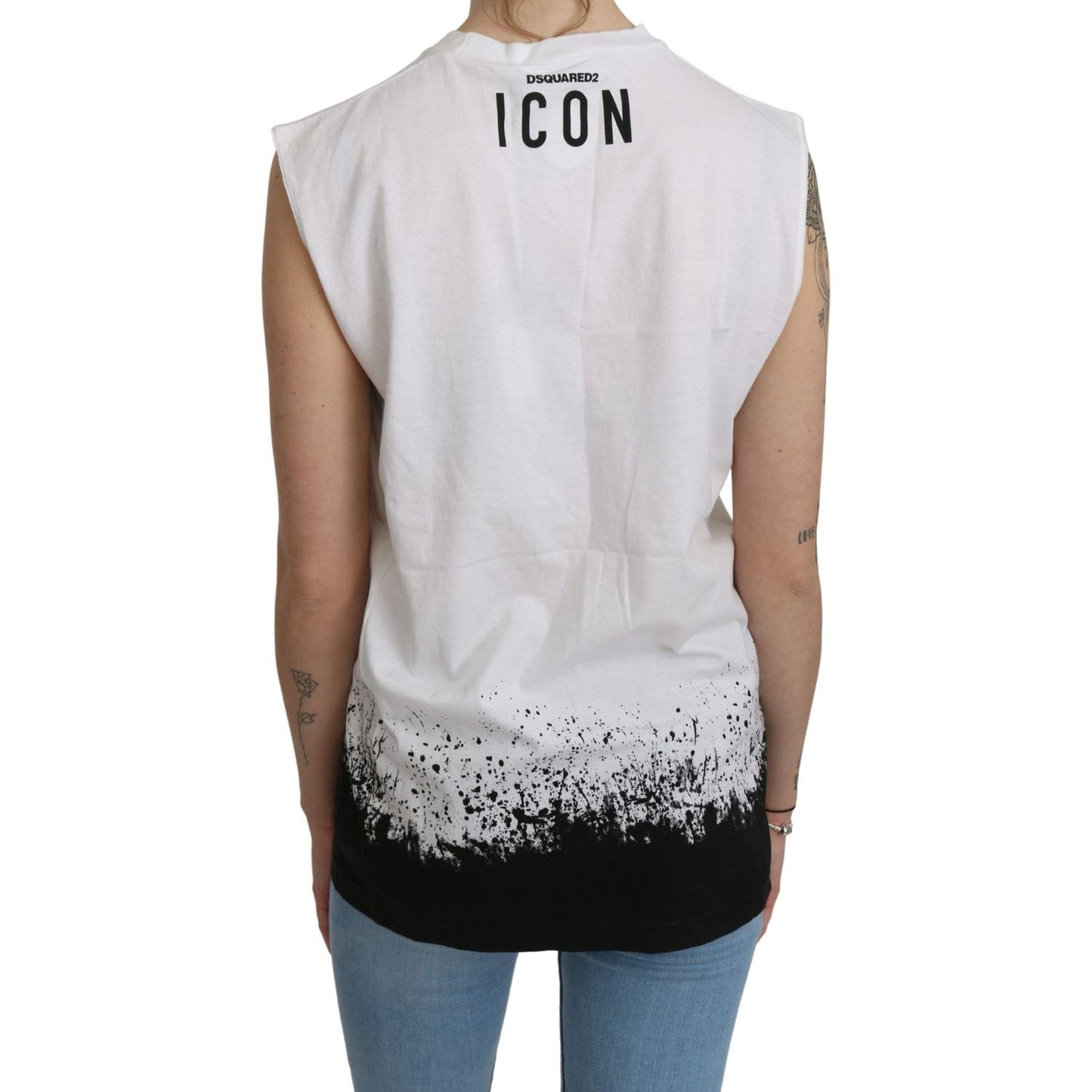 Dsquared² Chic Sleeveless Cotton Crew Neck Top Dsquared² Gray