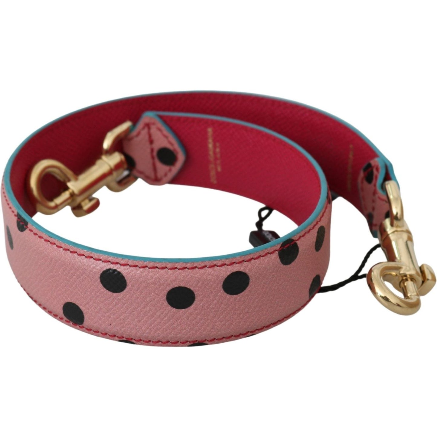 Dolce & Gabbana Elegant Pink Polka-Dotted Leather Shoulder Strap Dolce & Gabbana Sienna