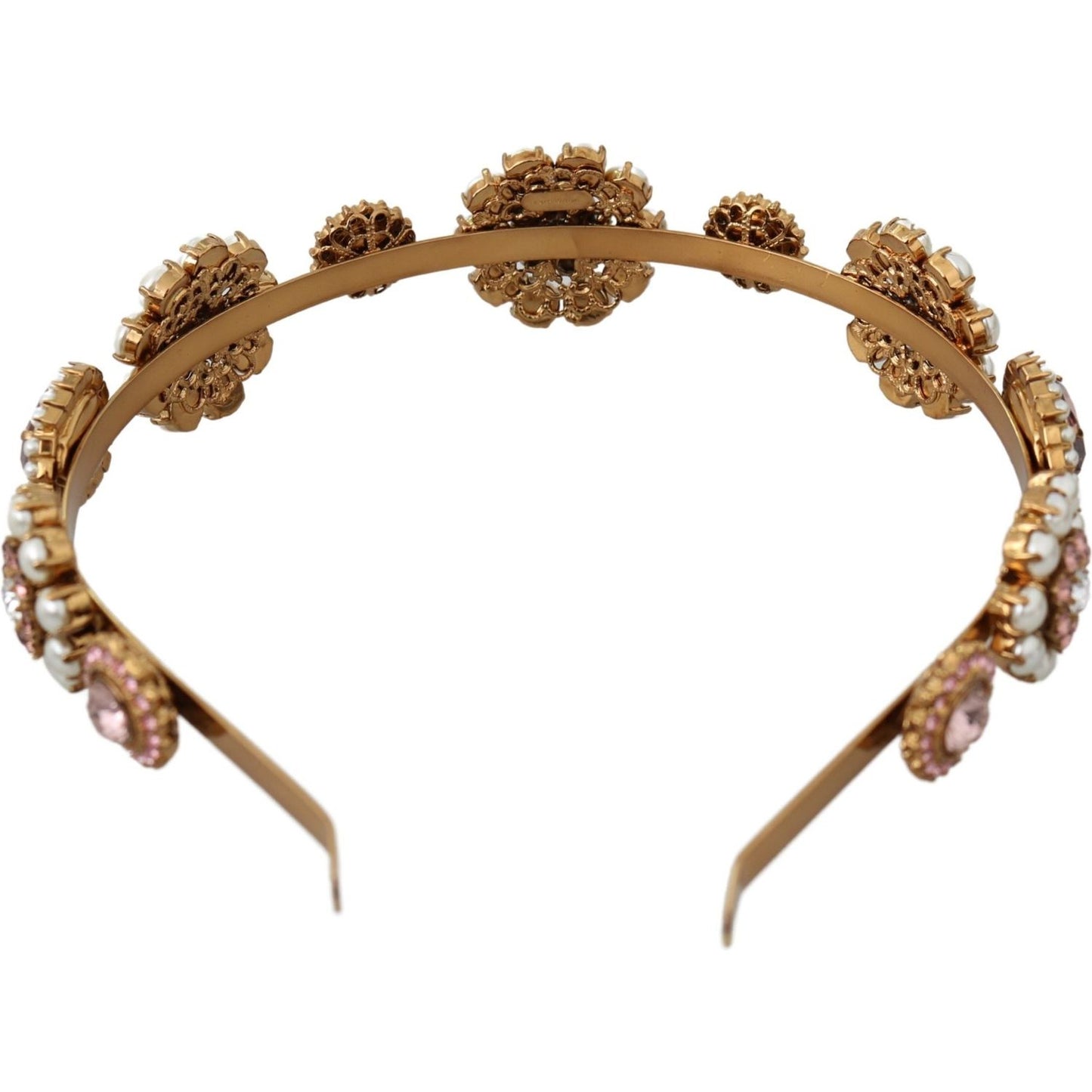 Dolce & Gabbana Elegant Crystal Pearl Diadem Headpiece Dolce & Gabbana Sienna