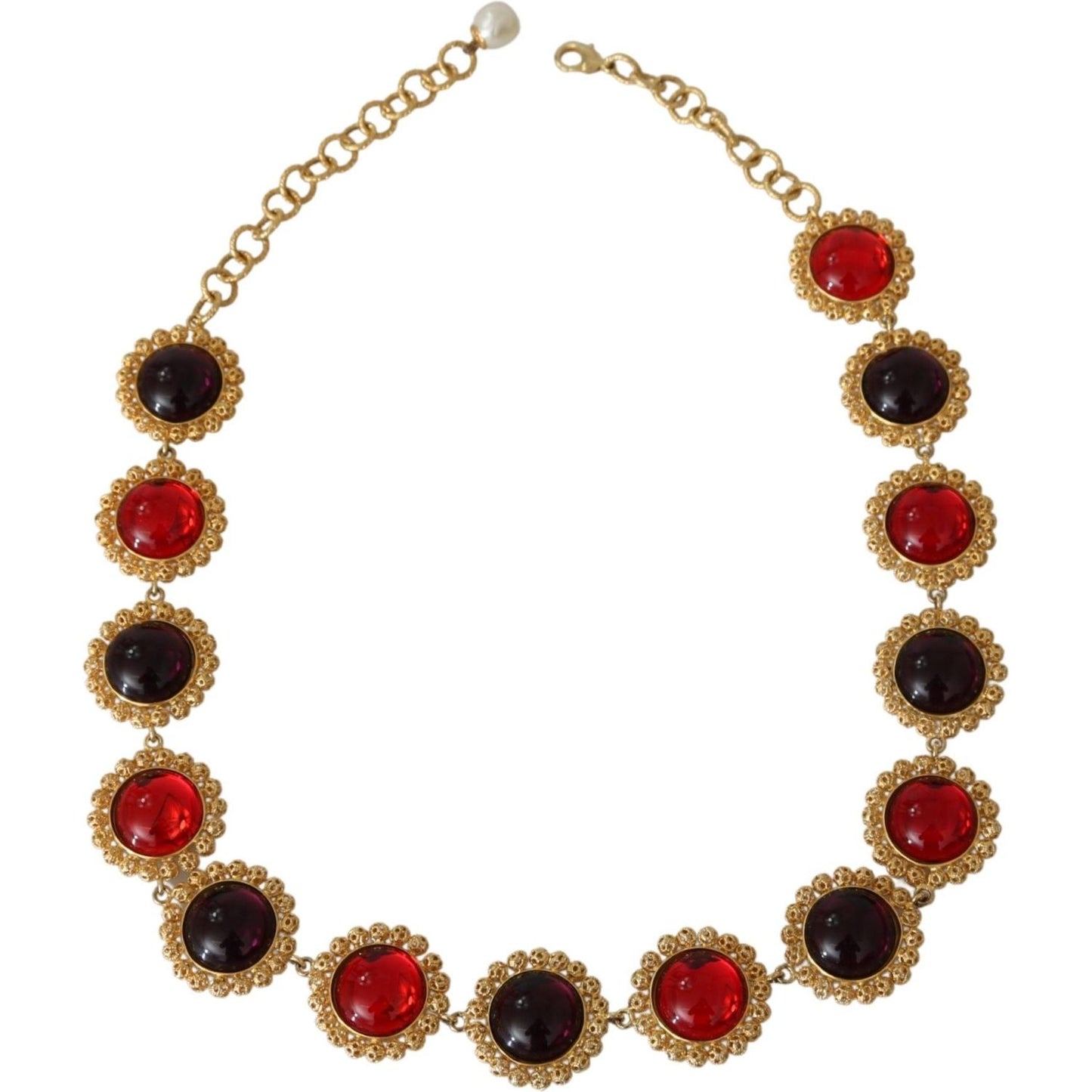 Dolce & Gabbana Elegant Crystal Charm Statement Necklace Necklace Dolce & Gabbana Sienna