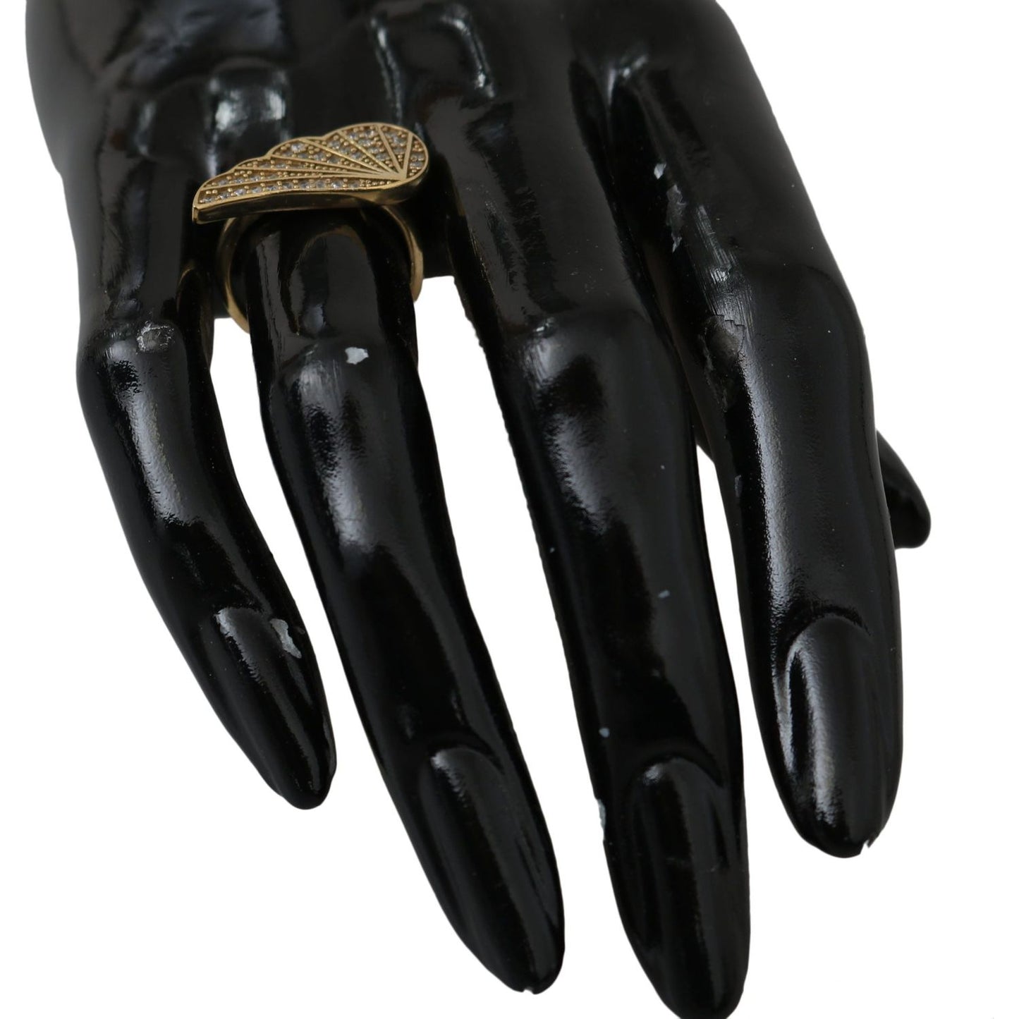Nialaya Elegant Gold-Crystal Embellished Ring Ring Nialaya Black