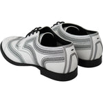 Dolce & Gabbana Elegant White Leather Derby Shoes Dolce & Gabbana Black