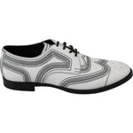 Dolce & Gabbana Elegant White Leather Derby Shoes Dolce & Gabbana Black