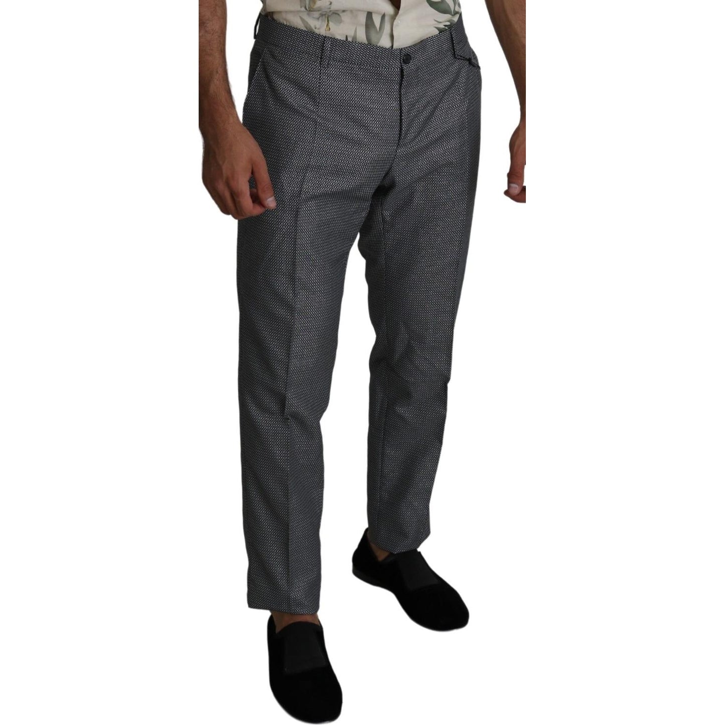 Dolce & Gabbana Elegant Gray Slim Fit Dress Trousers Dolce & Gabbana Dark Slate Gray