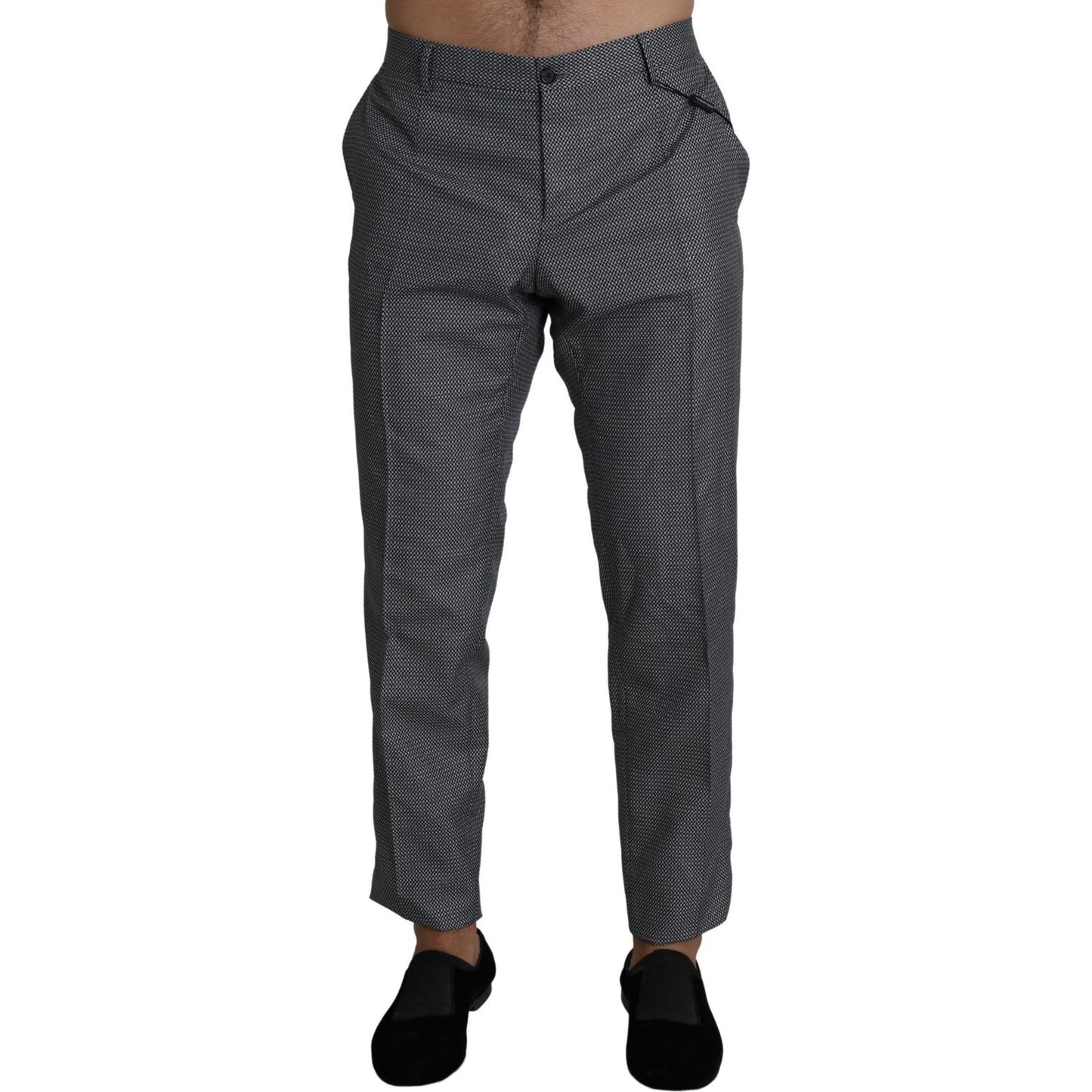 Dolce & Gabbana Elegant Gray Slim Fit Dress Trousers Dolce & Gabbana Dark Slate Gray