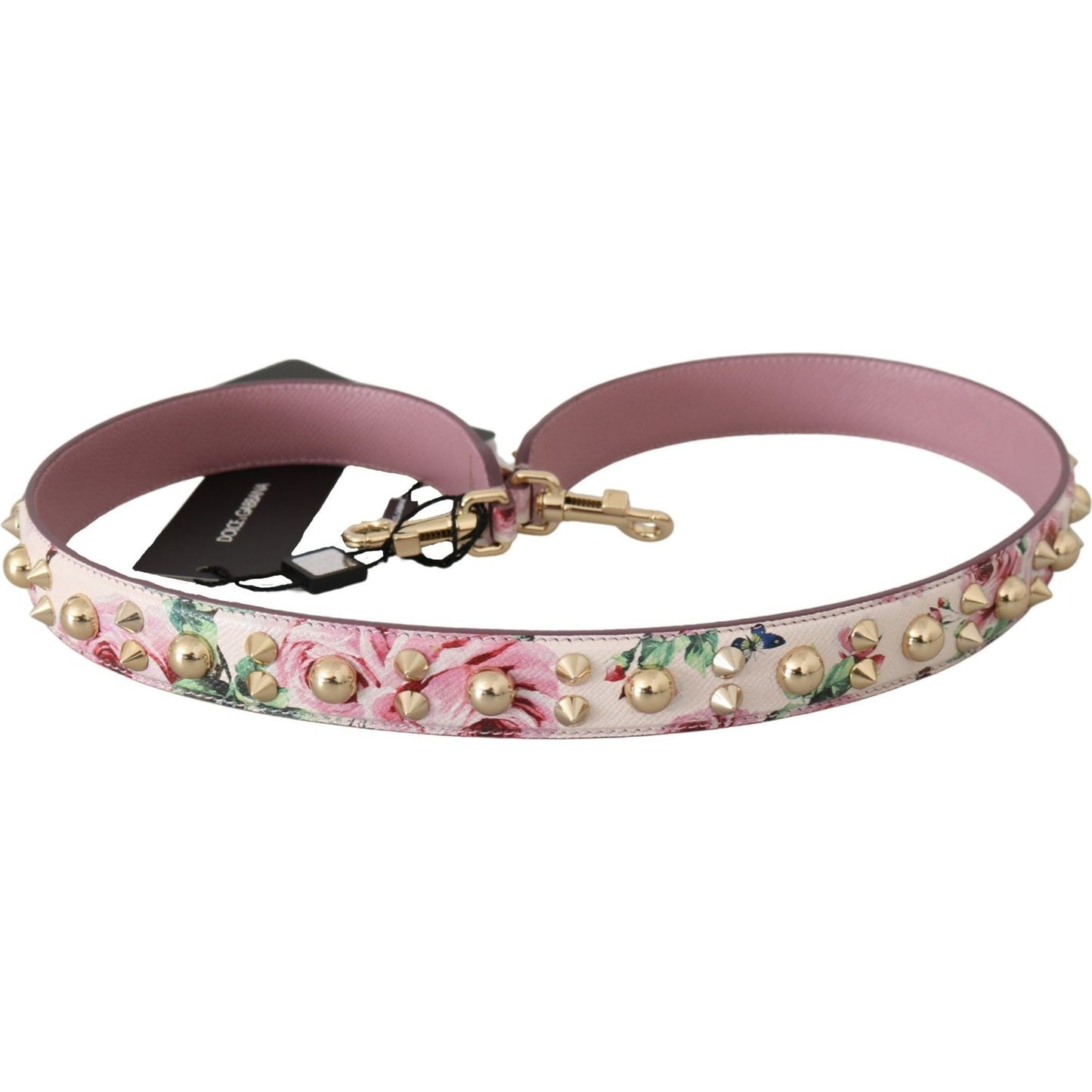 Dolce & Gabbana Chic Floral Pink Leather Shoulder Strap Dolce & Gabbana Rosy Brown