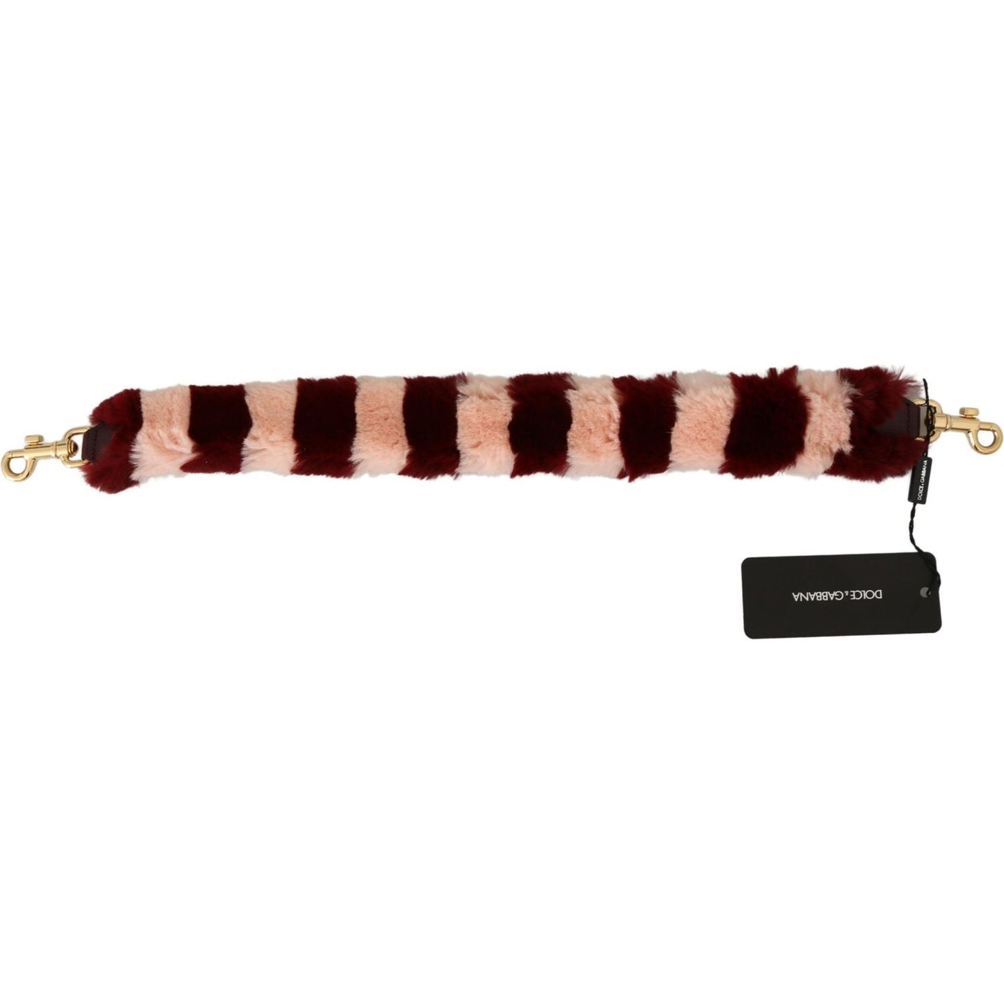 Dolce & Gabbana Bordeaux Pink Fur Shoulder Strap Luxury Accessory Dolce & Gabbana Black