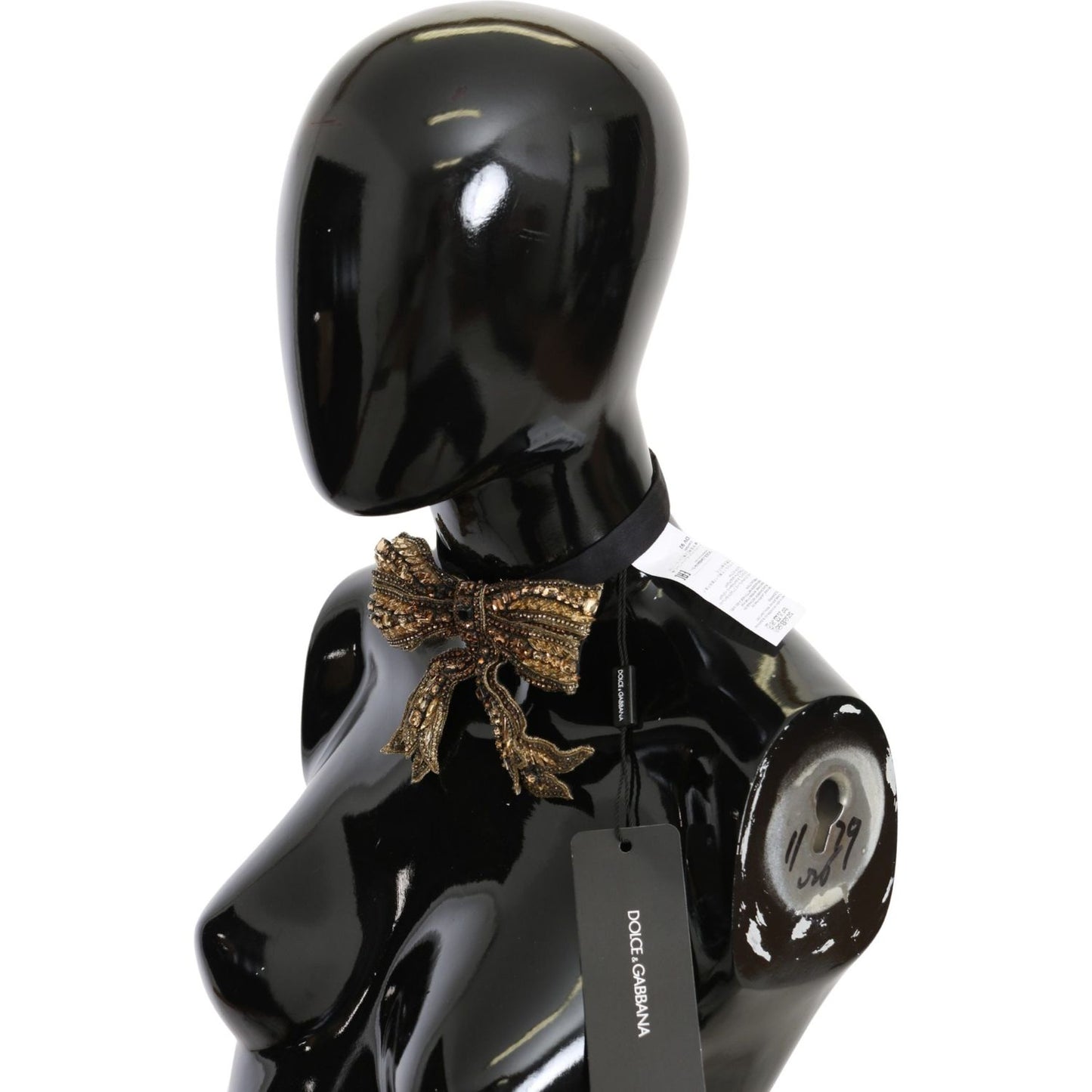 Dolce & Gabbana Elegant Silk Gold Bowtie - Dazzle in Style Necklace Dolce & Gabbana Dark Slate Gray