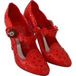 Dolce & Gabbana Chic Red Crystal Cinderella Pumps LA7289-40