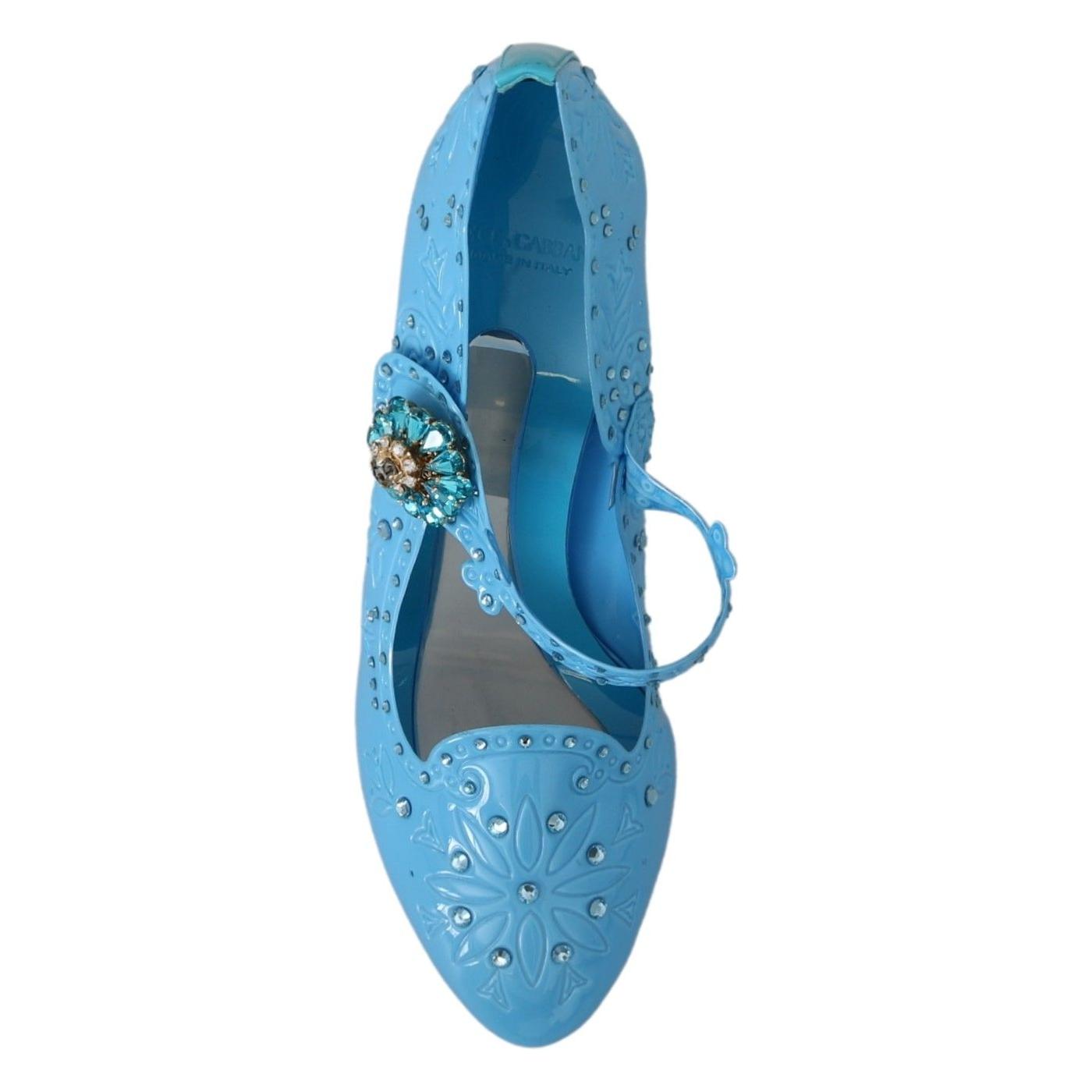 Dolce & Gabbana Enchanting Crystal Cinderella Pumps Dolce & Gabbana Steel Blue