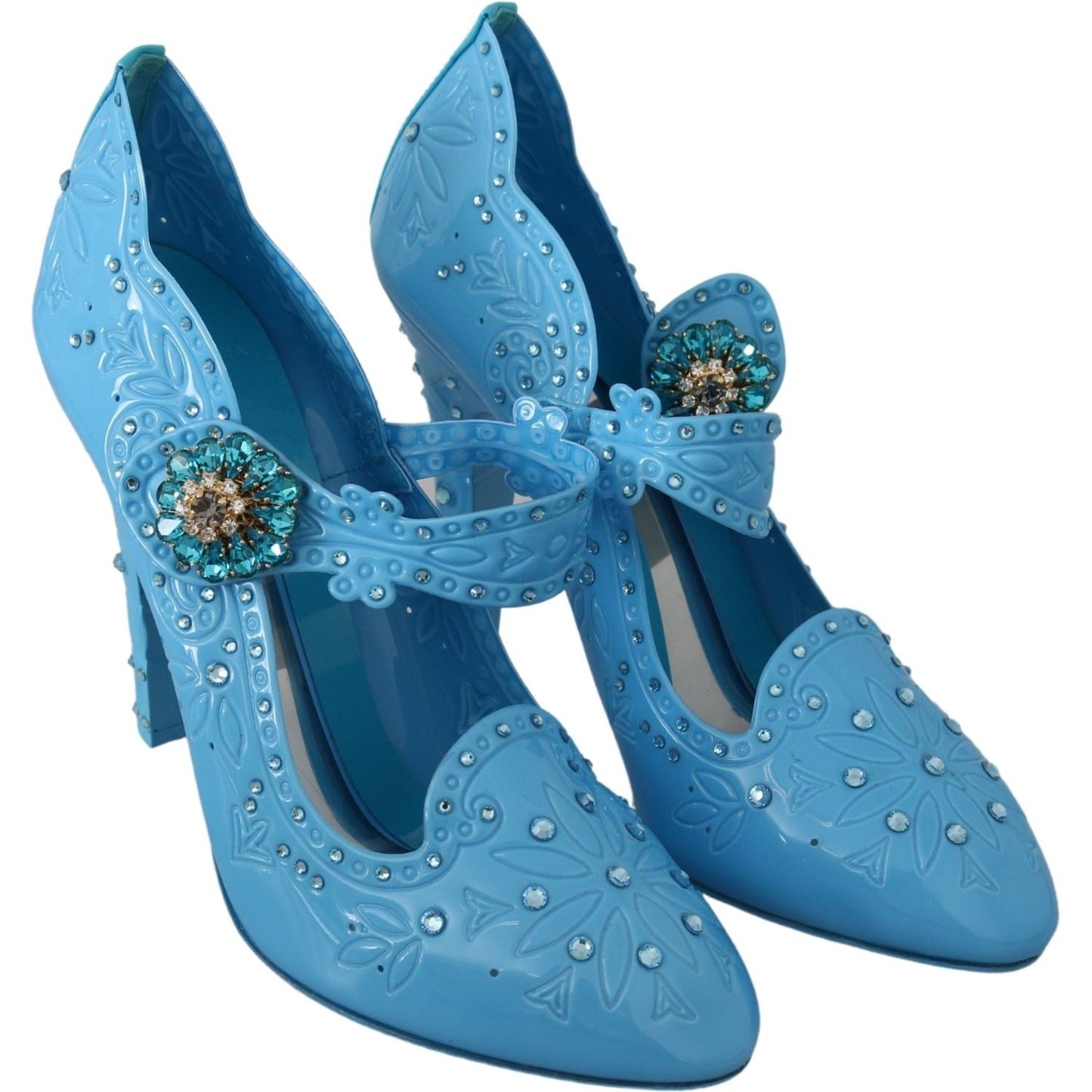 Dolce & Gabbana Enchanting Crystal Cinderella Pumps Dolce & Gabbana Steel Blue