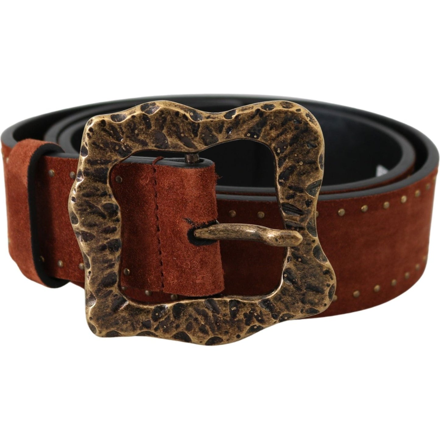 Dolce & Gabbana Elegant Suede Leather Belt with Gold Studs Dolce & Gabbana Dark Slate Gray