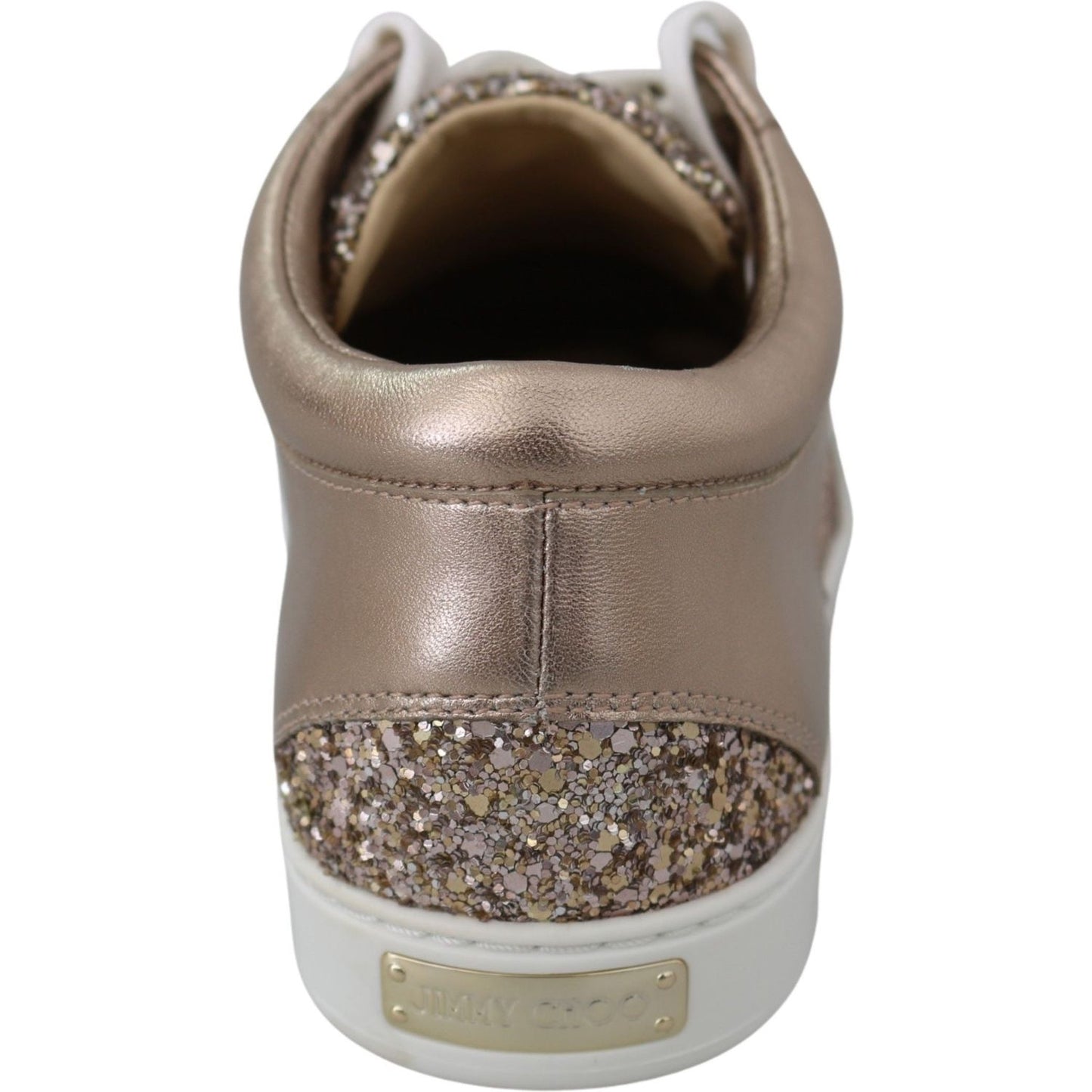 Jimmy Choo Ballet Pink Glitter Leather Sneakers Jimmy Choo Dim Gray