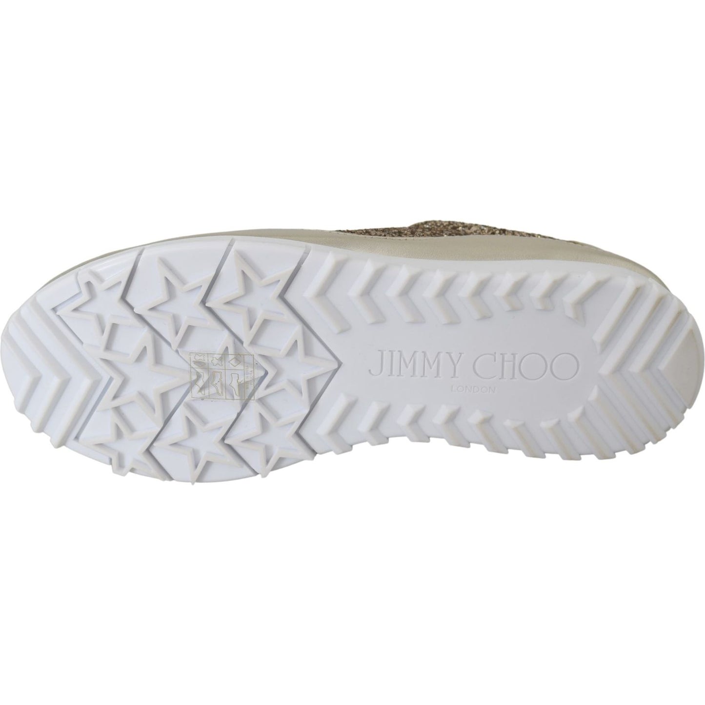 Jimmy Choo Antique Gold Glitter Leather Sneakers Jimmy Choo Gray