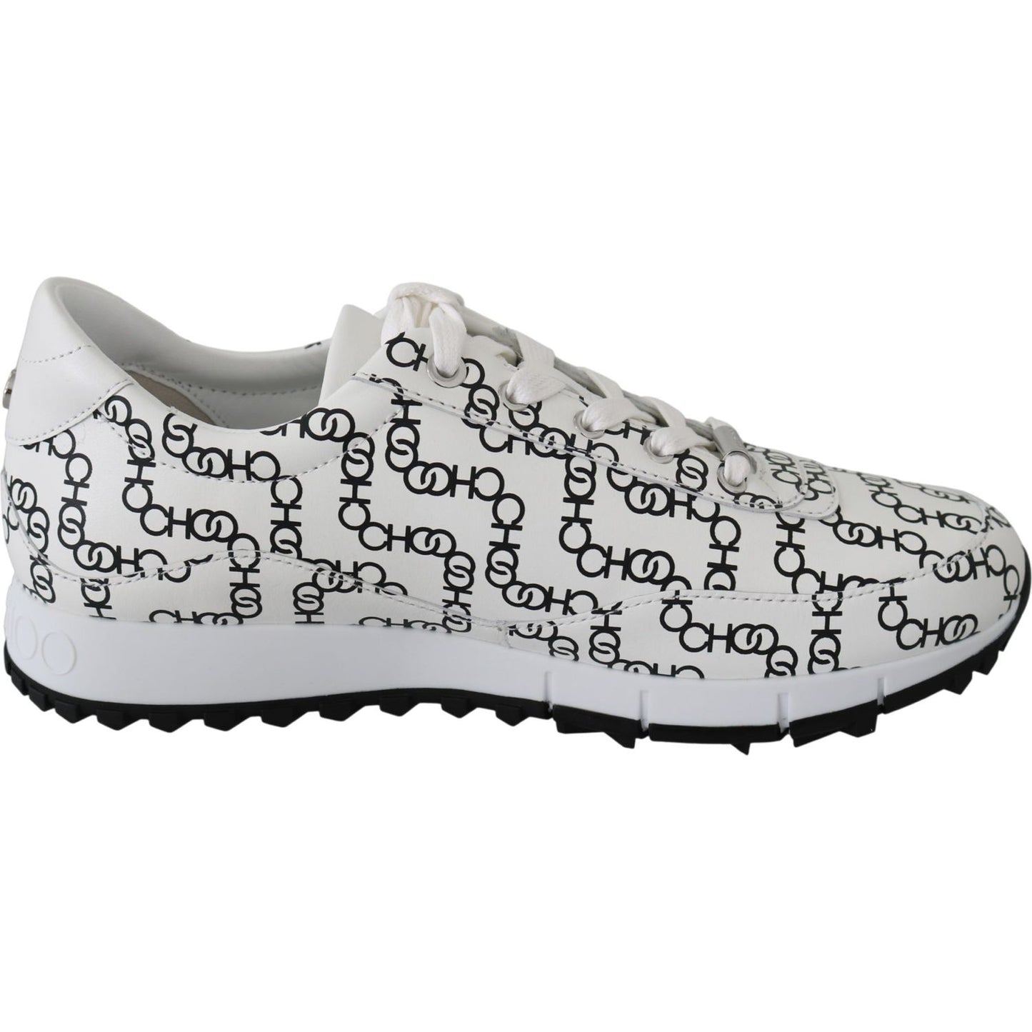 Jimmy Choo Elegant Monochrome Leather Sneakers Jimmy Choo Gray