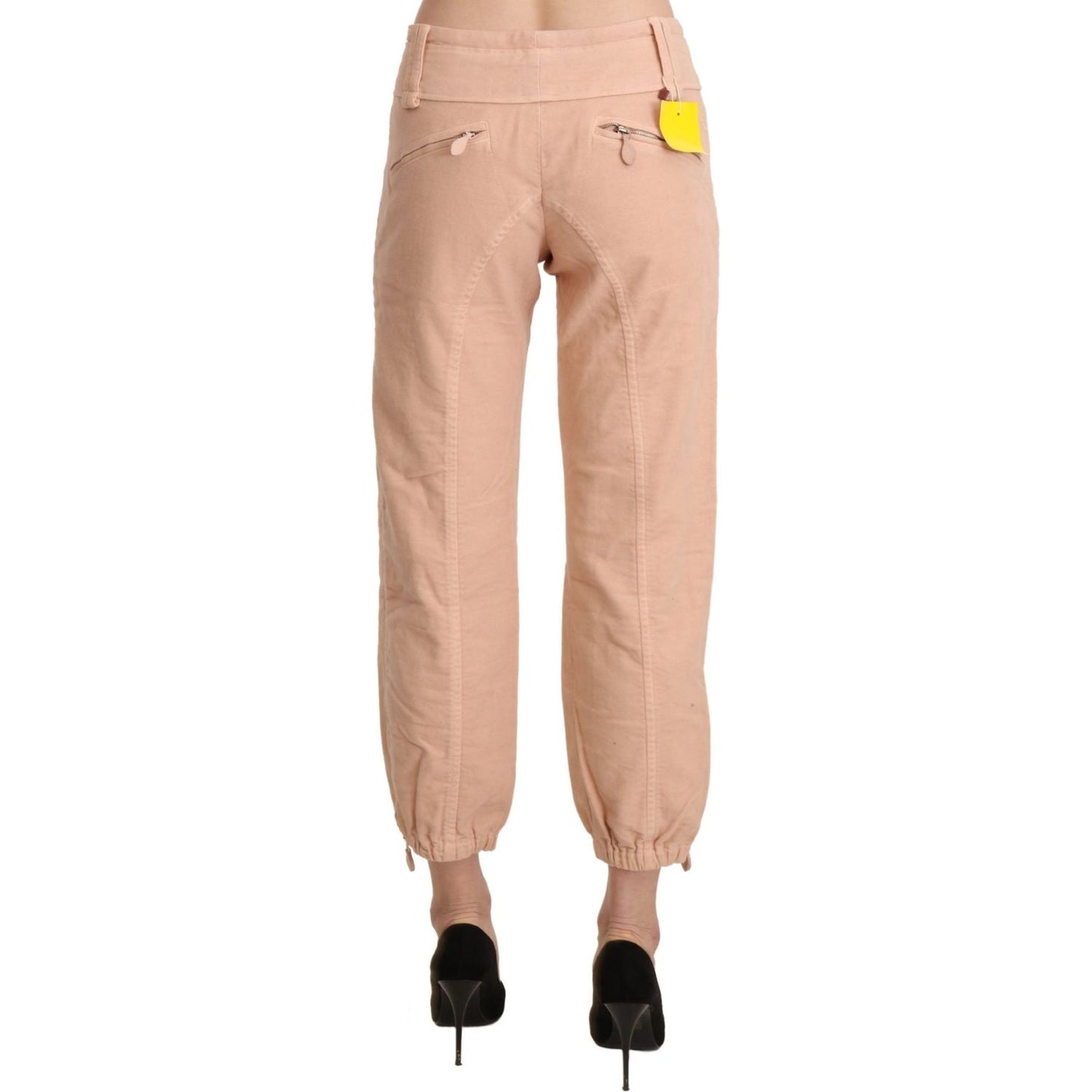 Ermanno Scervino Chic Beige Cropped Cotton Pants Jeans & Pants Ermanno Scervino Tan