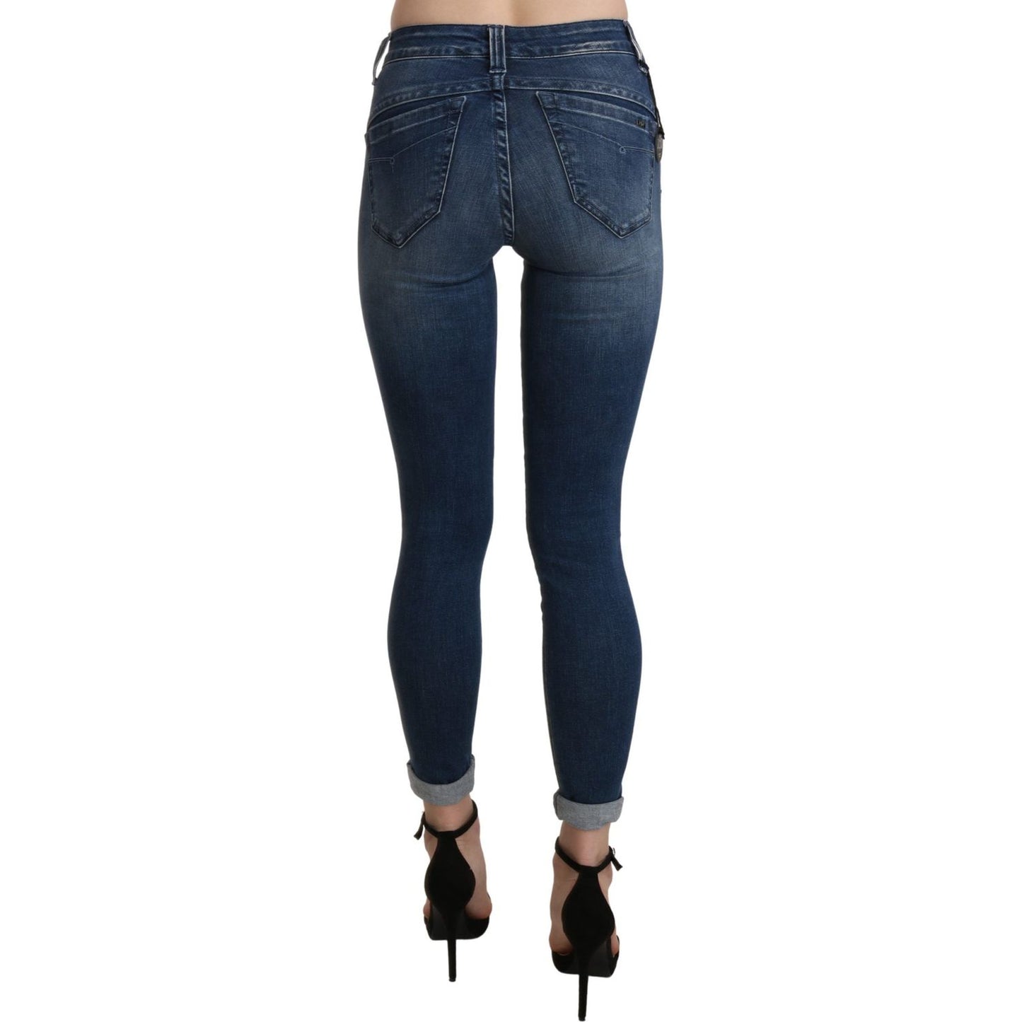 Ermanno Scervino Chic Blue High Waist Cropped Jeans Ermanno Scervino Dark Slate Gray