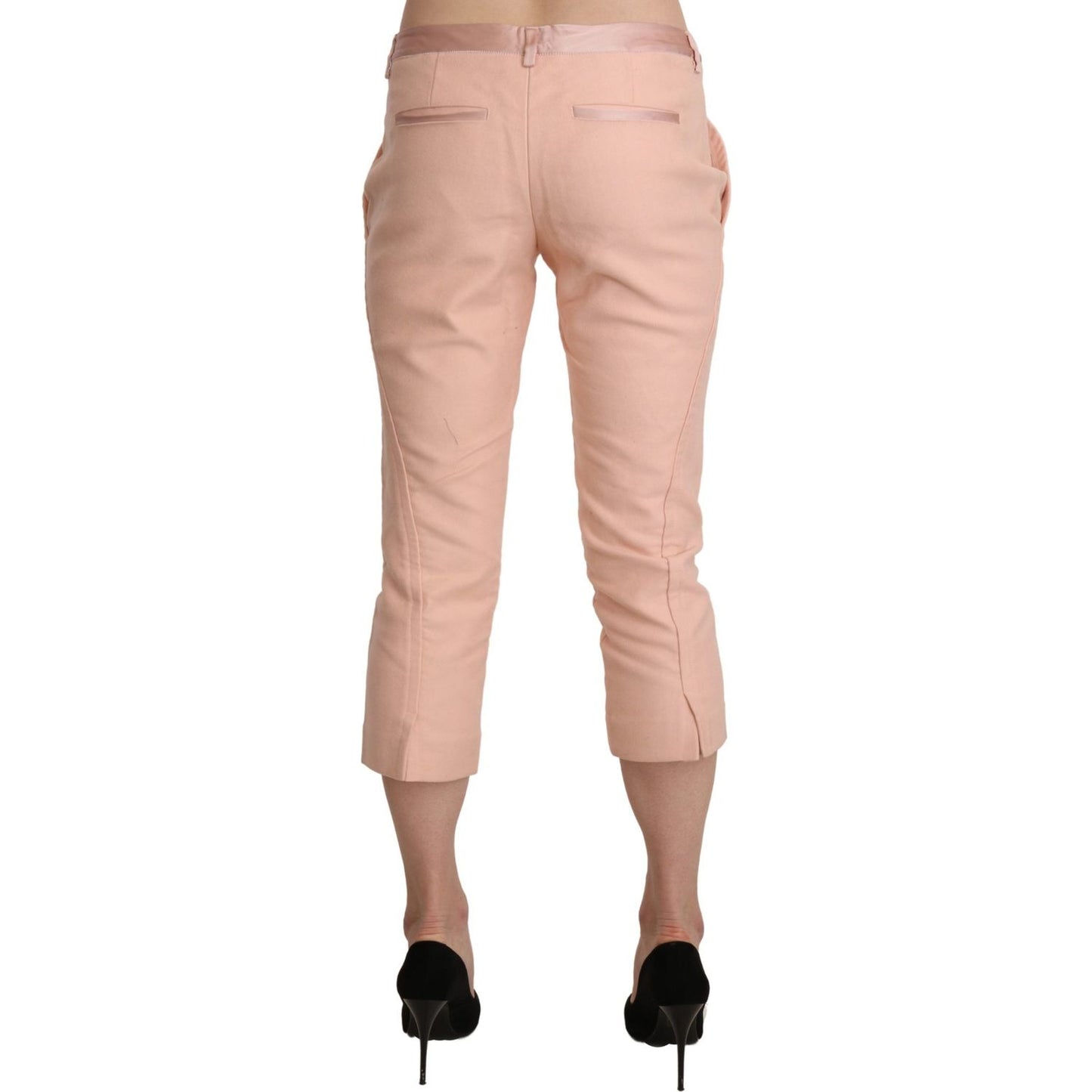 Ermanno Scervino Chic Pink Skinny Capri Pants Ermanno Scervino Tan