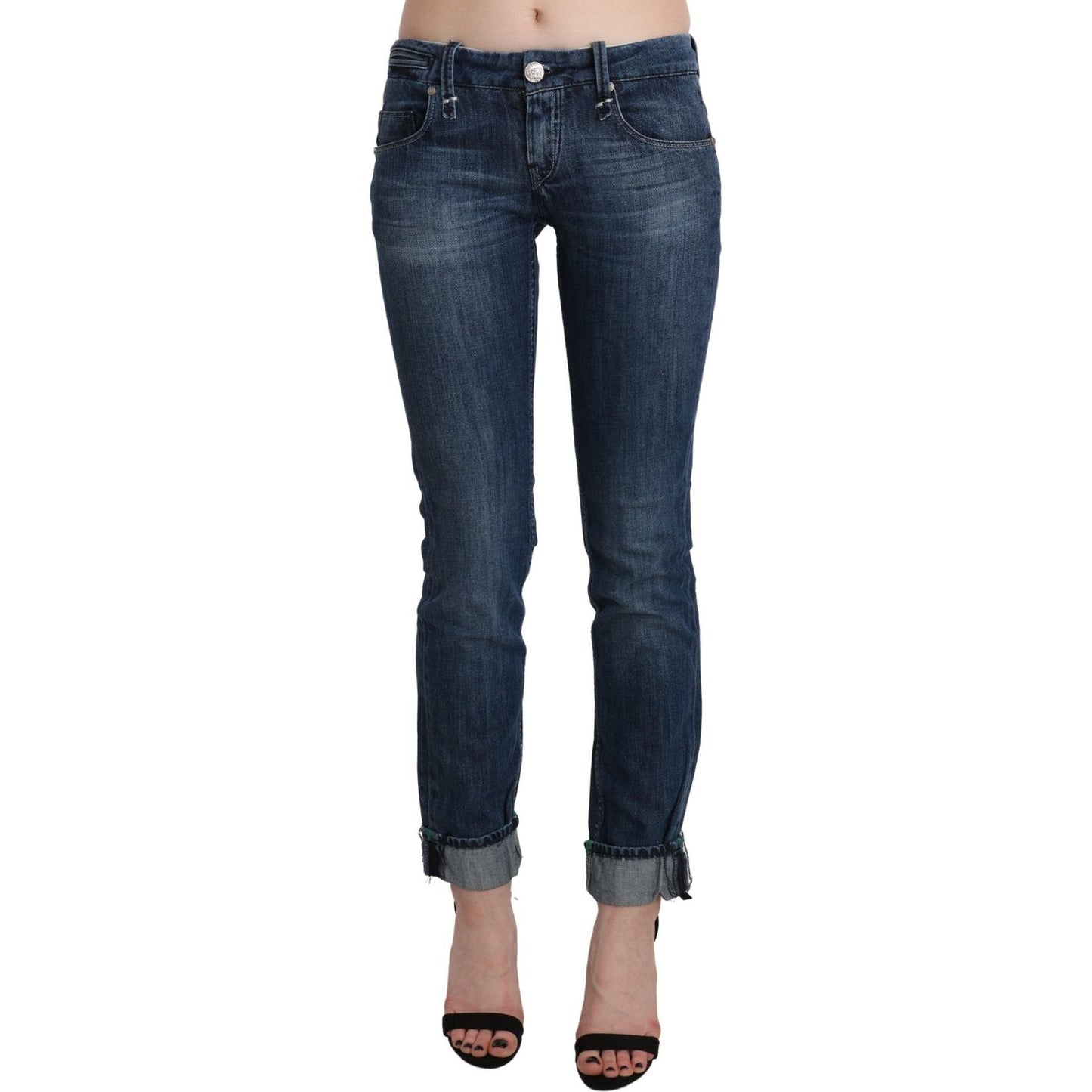 Acht Blue Washed Low Waist Skinny Denim Trouser