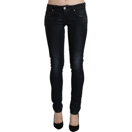 Acht Blue Washed Low Waist Skinny Denim Slim Trouser