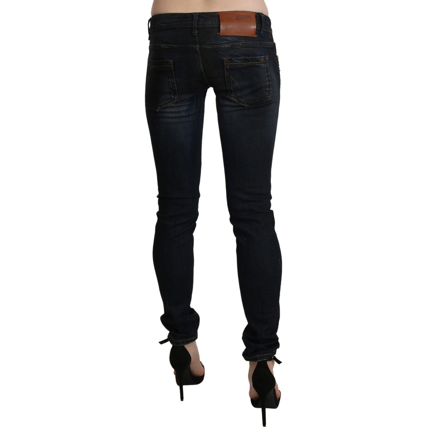 Acht Black Washed Low Waist Skinny Denim Jeans Jeans & Pants