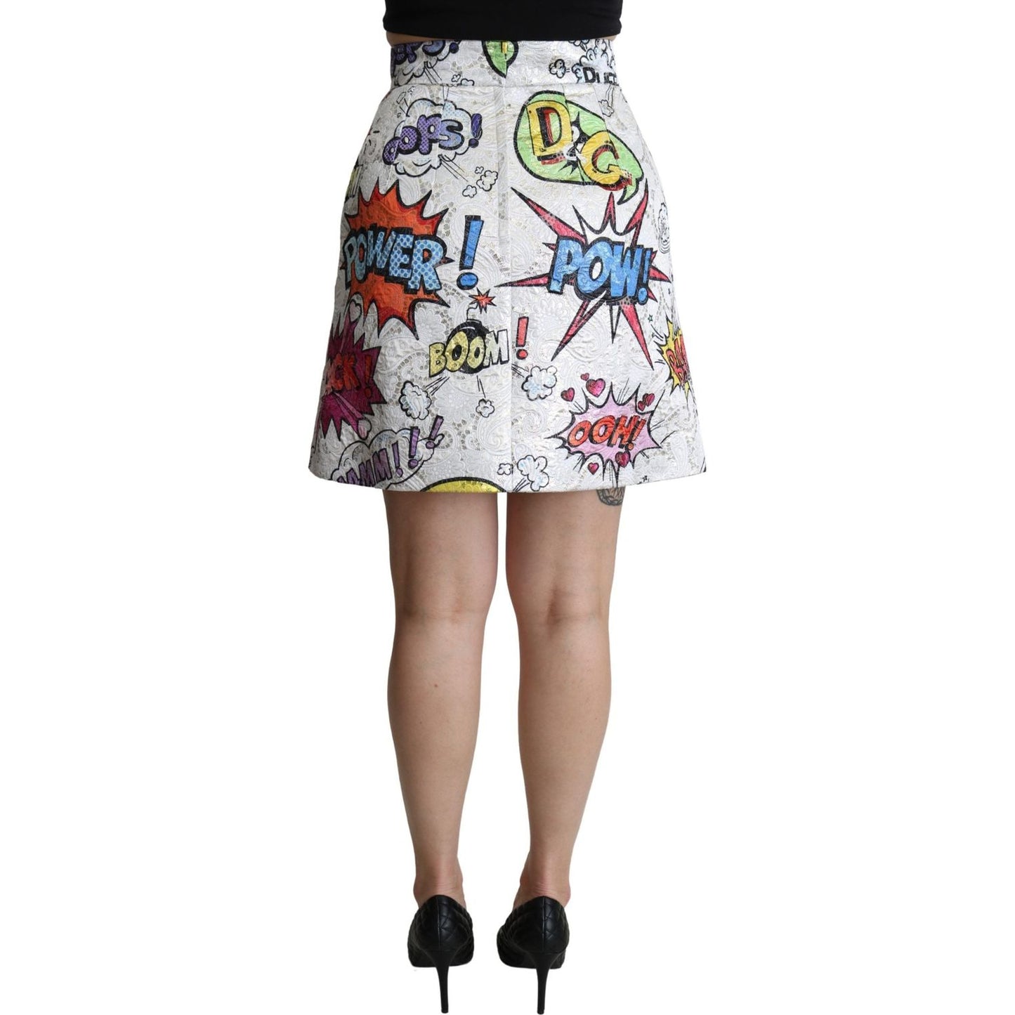 Dolce & Gabbana Chic Cartoon Brocade Mini Skirt Dolce & Gabbana Gray