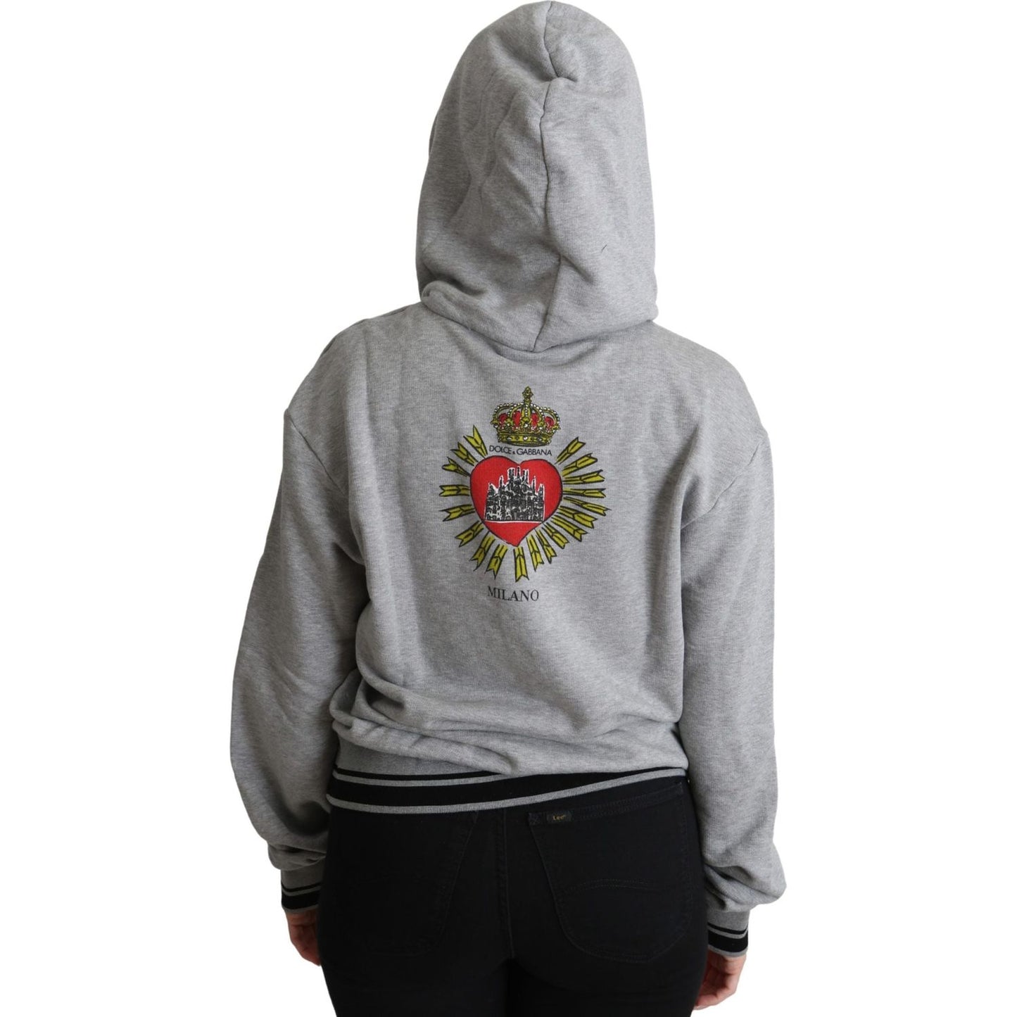 Dolce & Gabbana Exclusive Hooded Gray Cotton Sweater Dolce & Gabbana Slate Gray