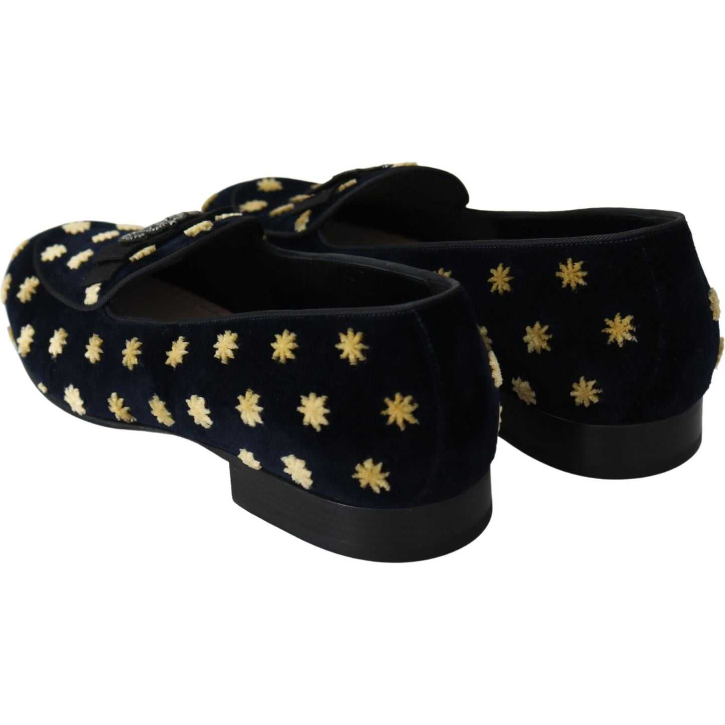 Dolce & Gabbana Elegant Velvet Crown Embroidery Loafers Dolce & Gabbana Black