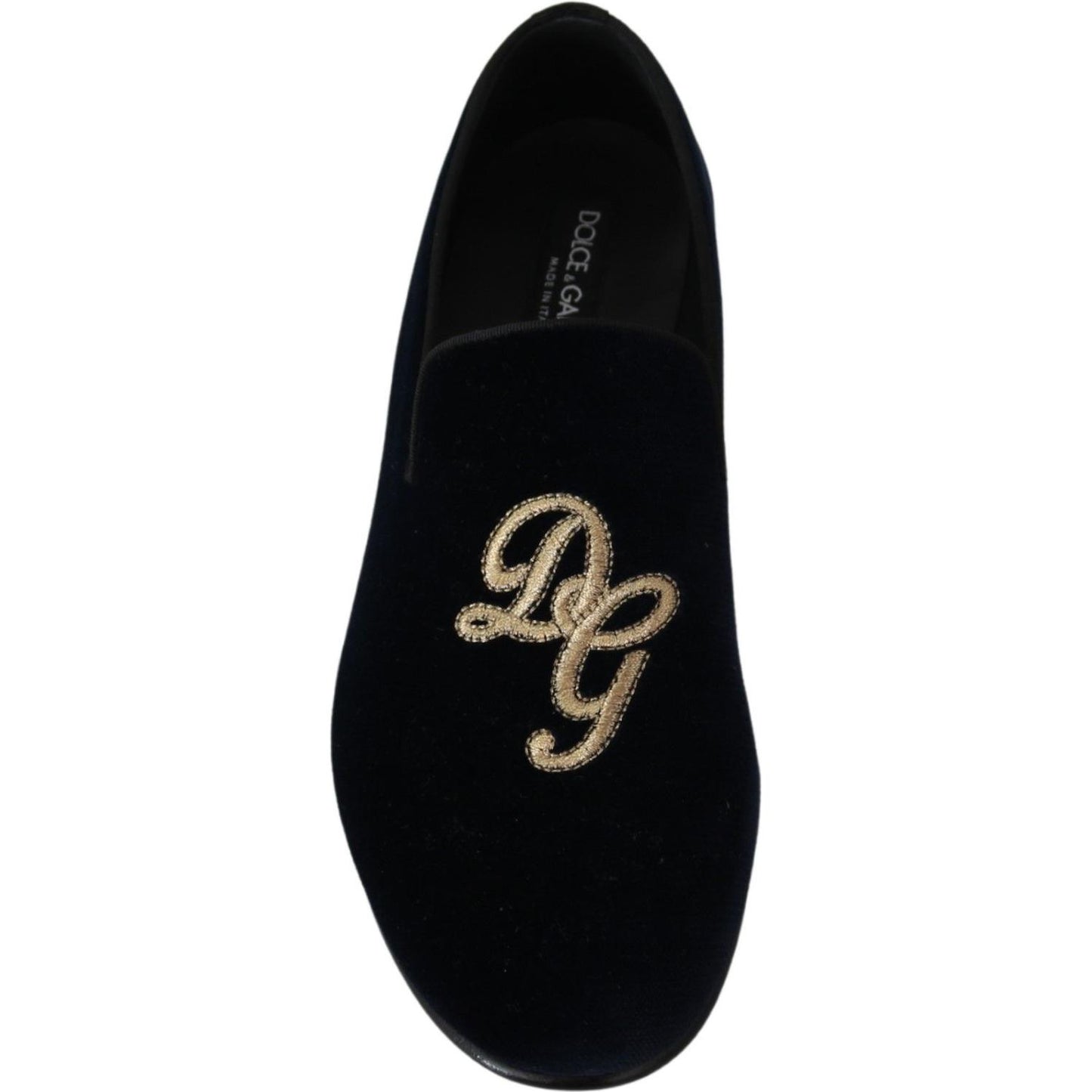 Dolce & Gabbana Elegant Blue Embroidered Loafers Dolce & Gabbana Black