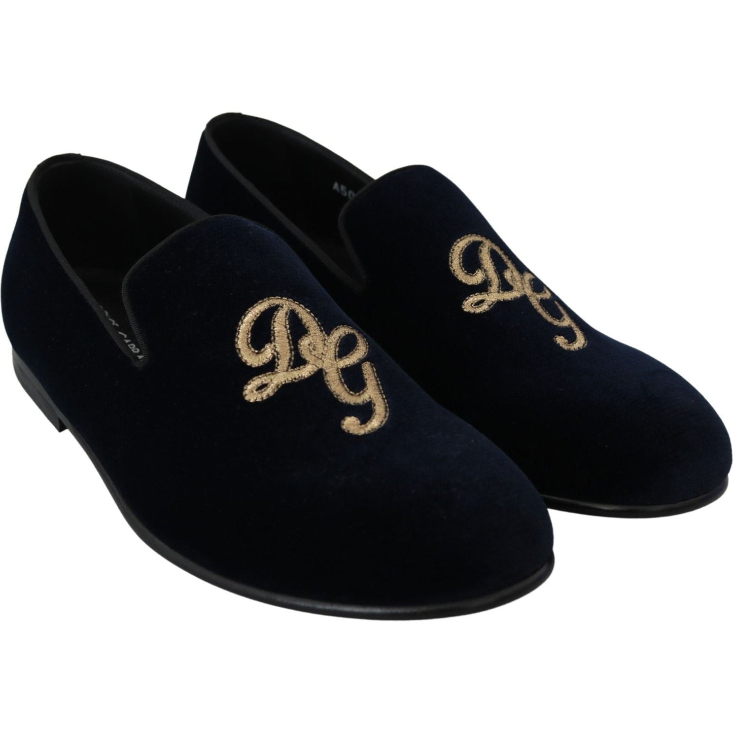 Dolce & Gabbana Elegant Blue Embroidered Loafers Dolce & Gabbana Black