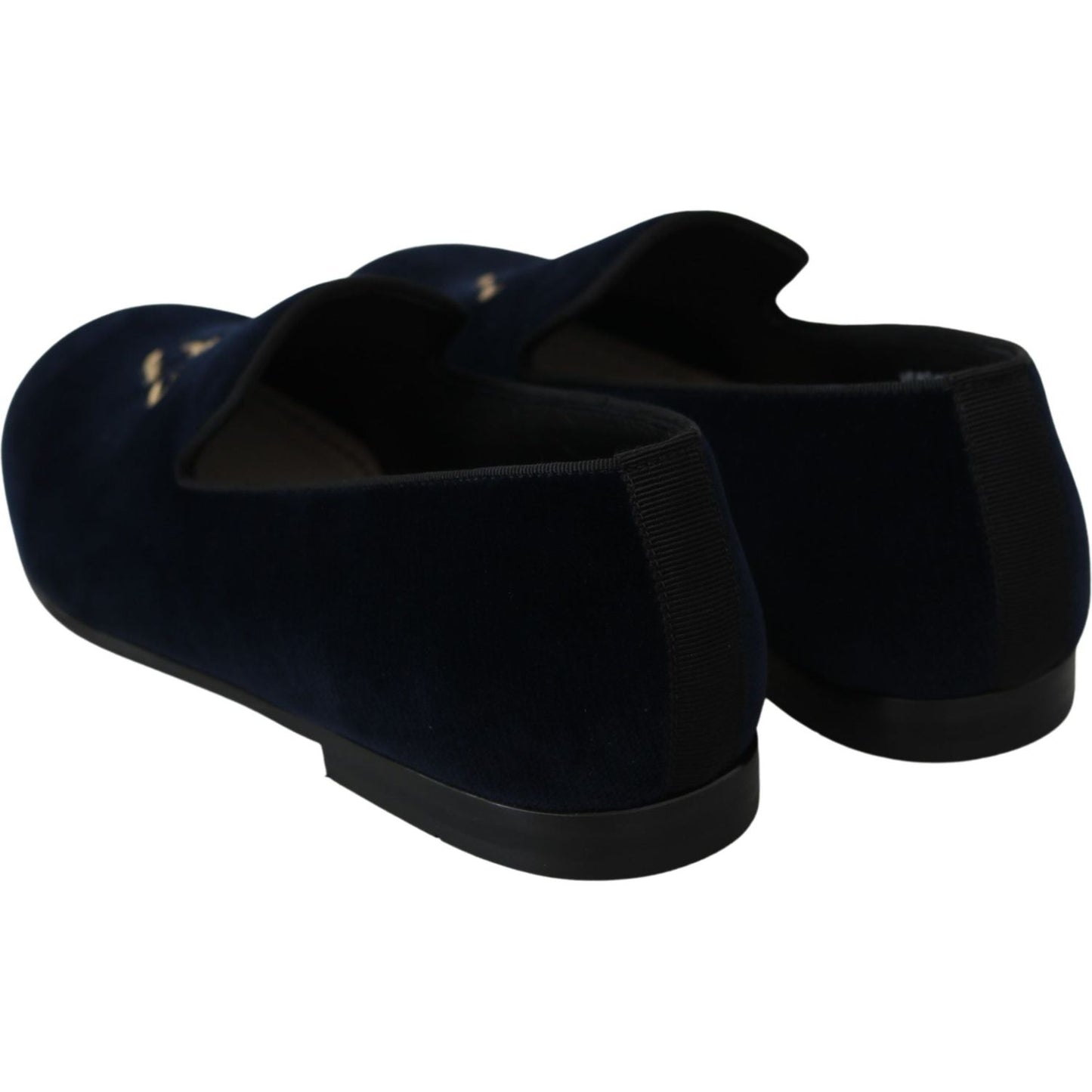 Dolce & Gabbana Elegant Blue Embroidered Loafers Dolce & Gabbana Black
